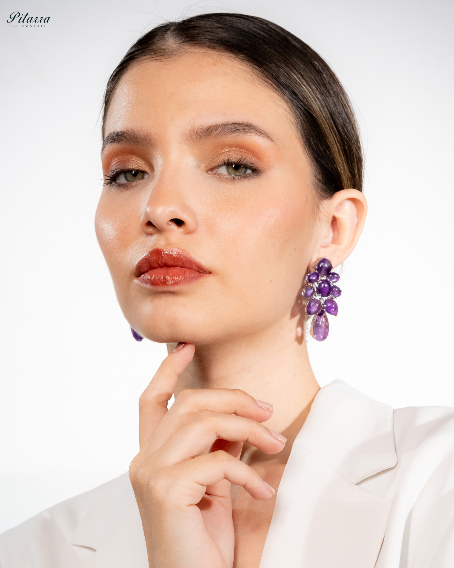 Purple Doublet Drop Earrings
