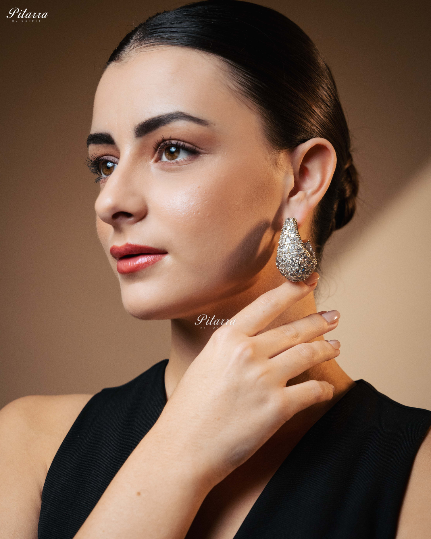 Silver Teardrop CZ Stud Earrings