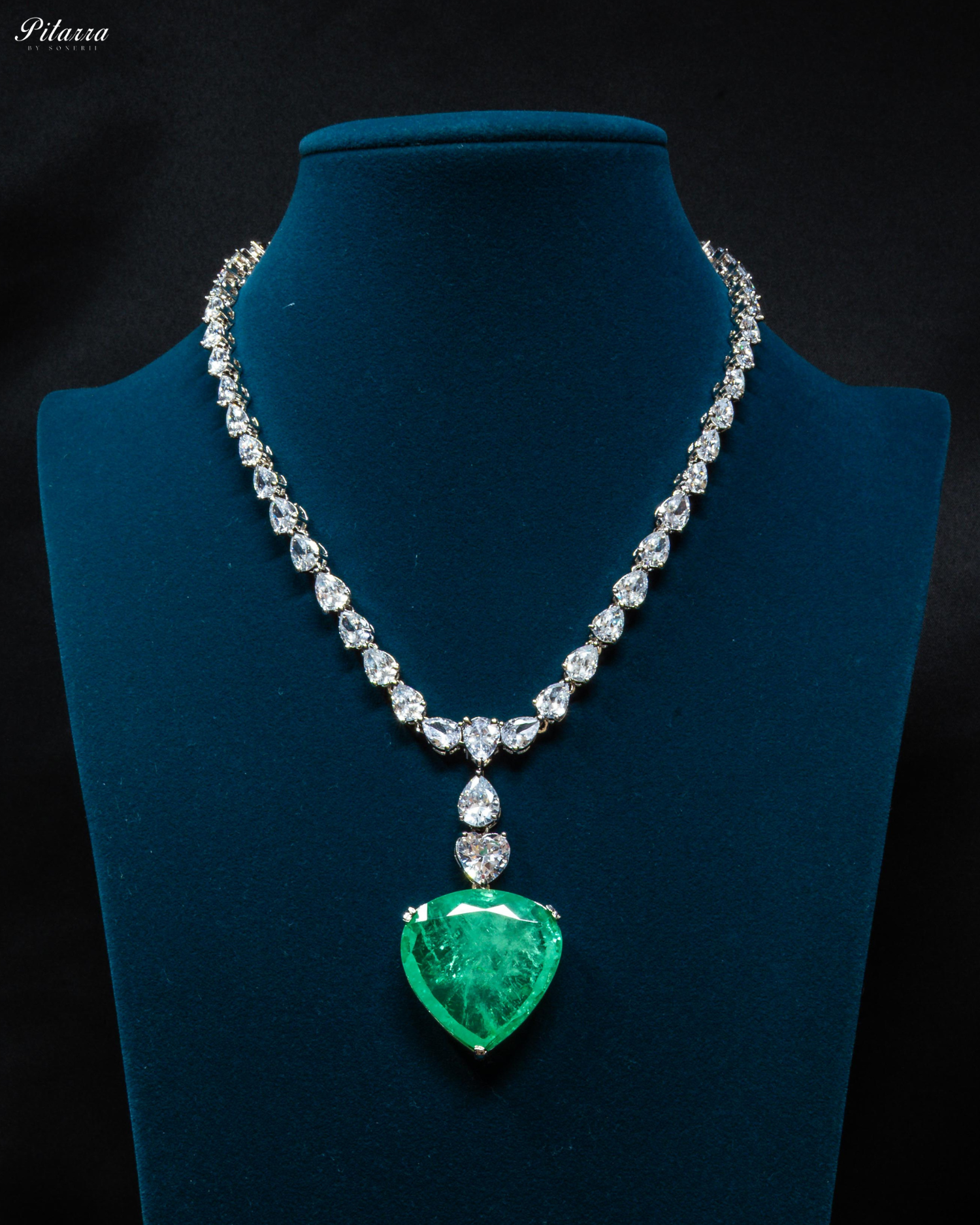 Yellow Drop Stone Centred CZ Necklace Set