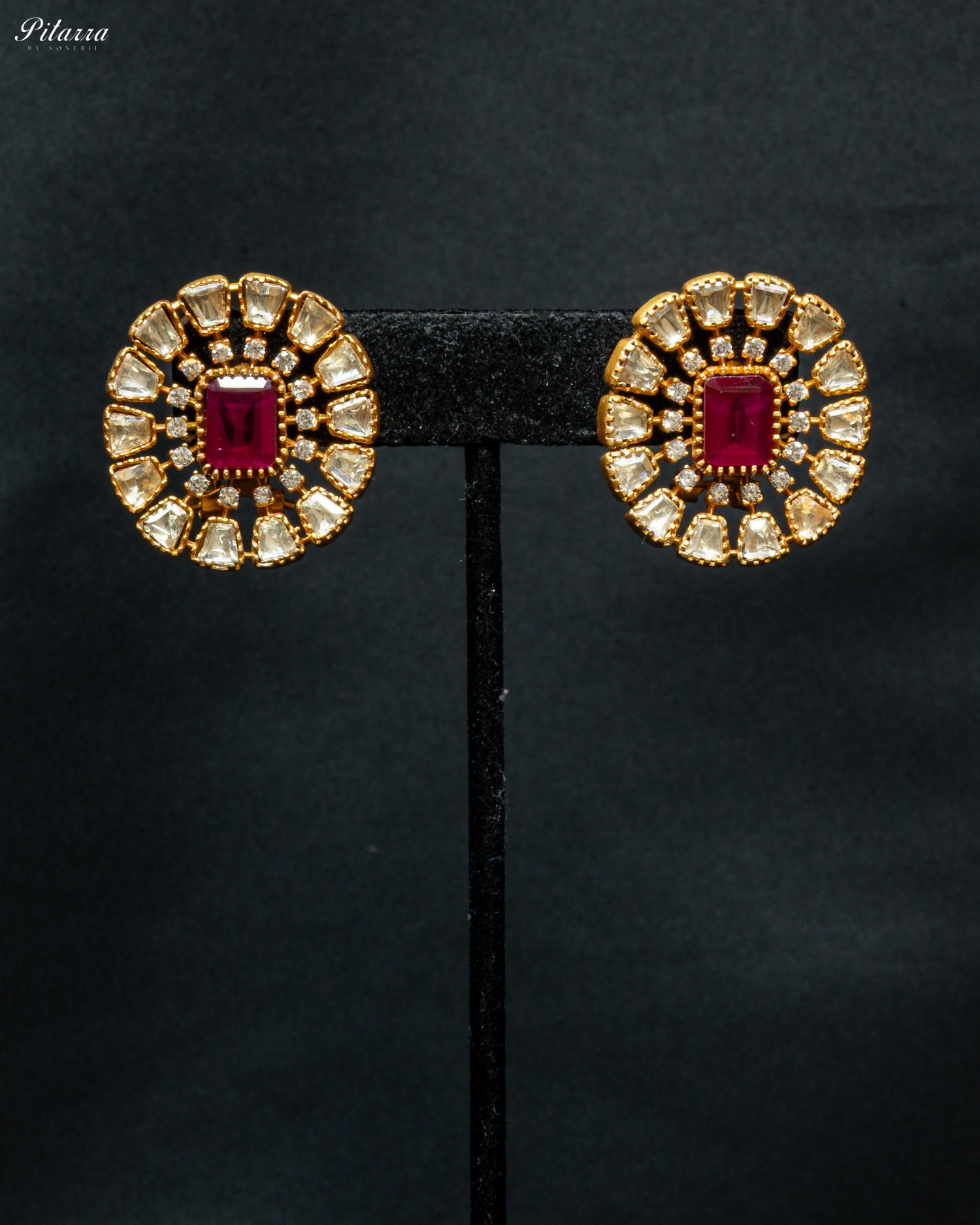 Majestic Ruby Red Traditional Kundan Choker Set