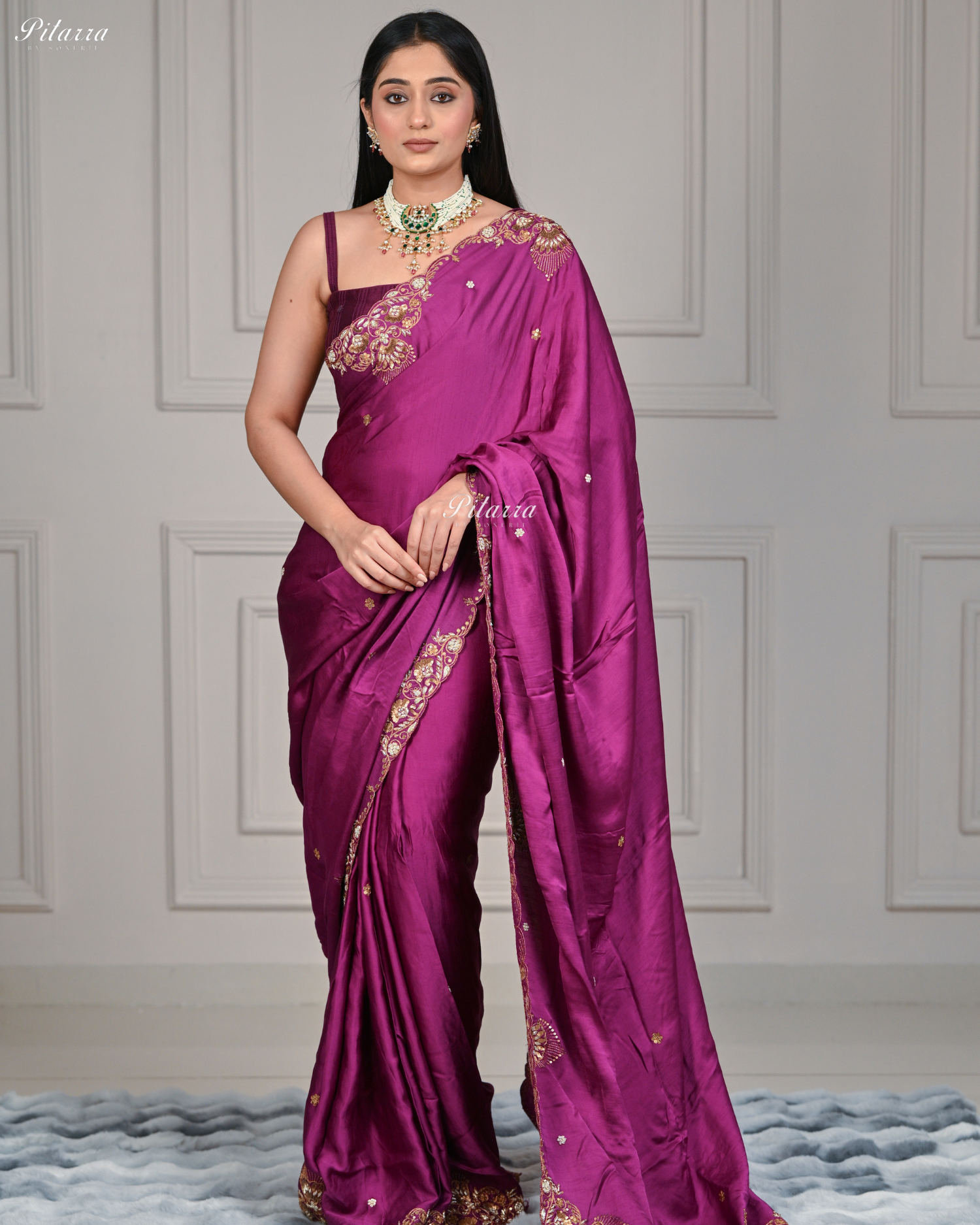 Green Moon Pachi Pink Kundan Choker Set