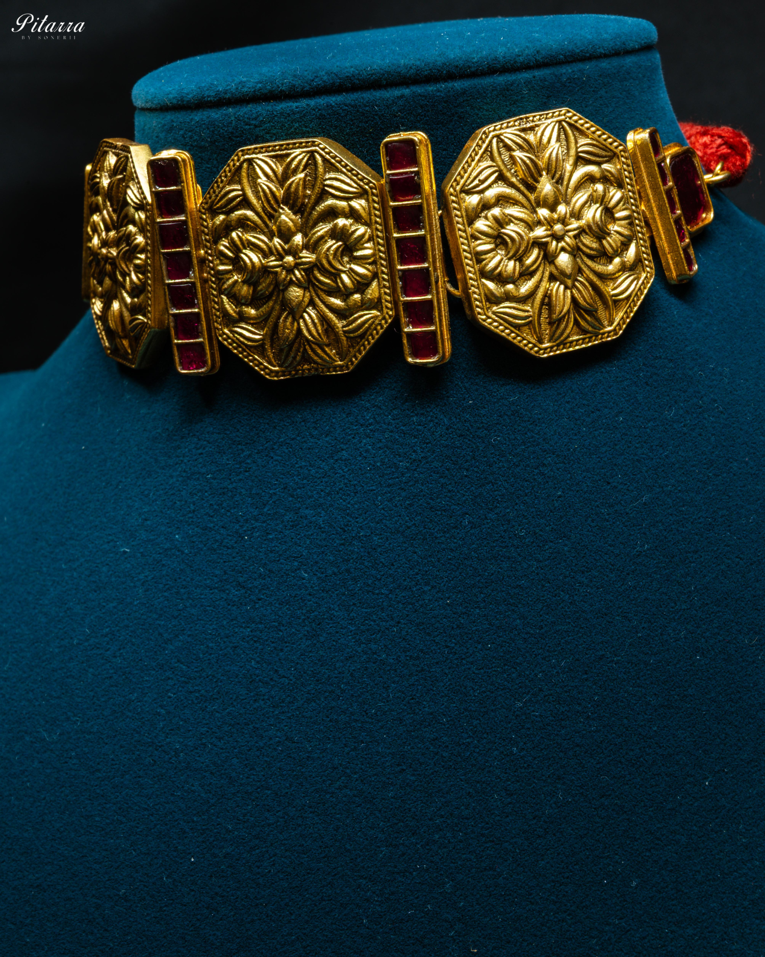 Pink Golden Empress Guloband Choker Set
