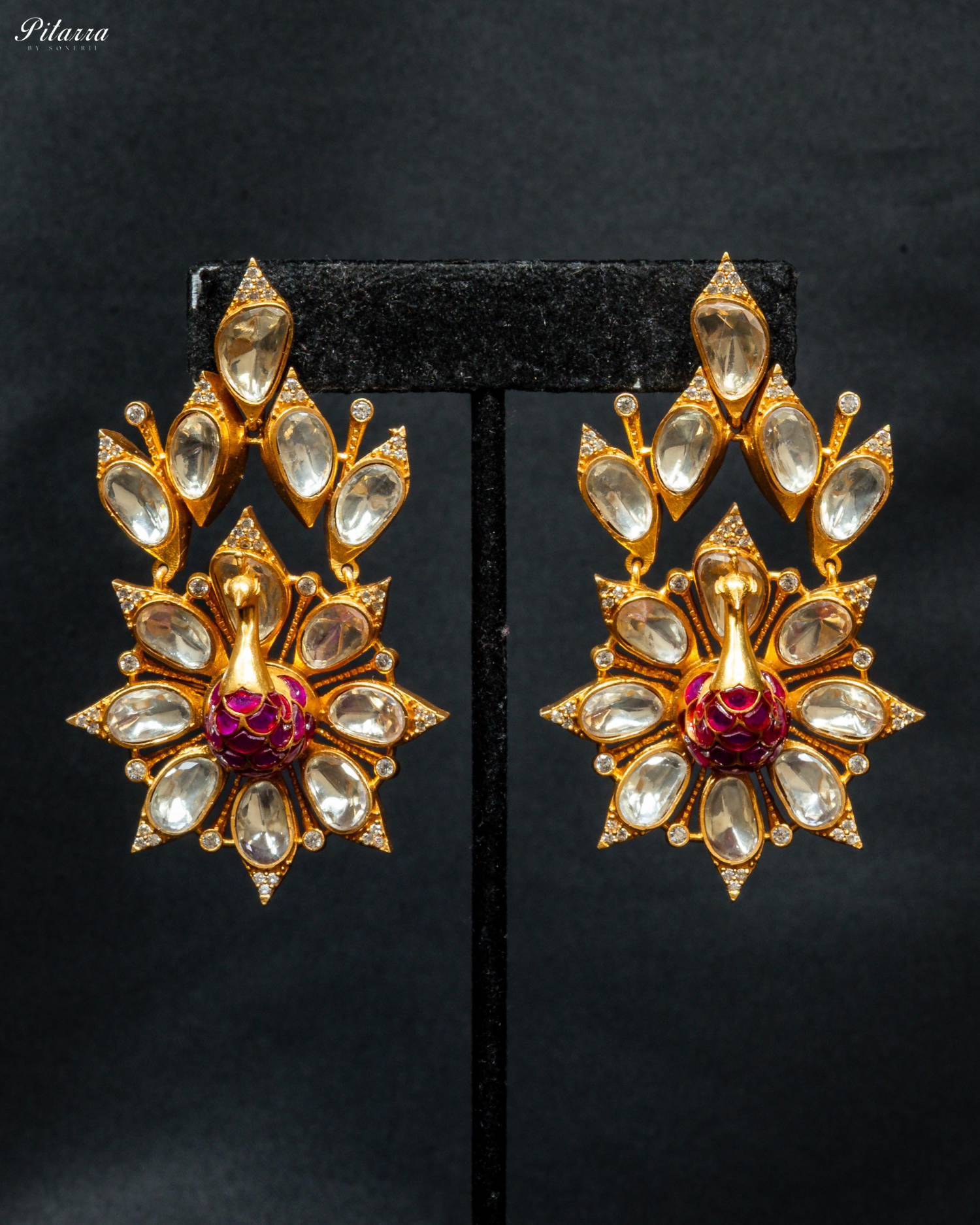 Pink Stone Golden Rani Traditional Kundan Necklace