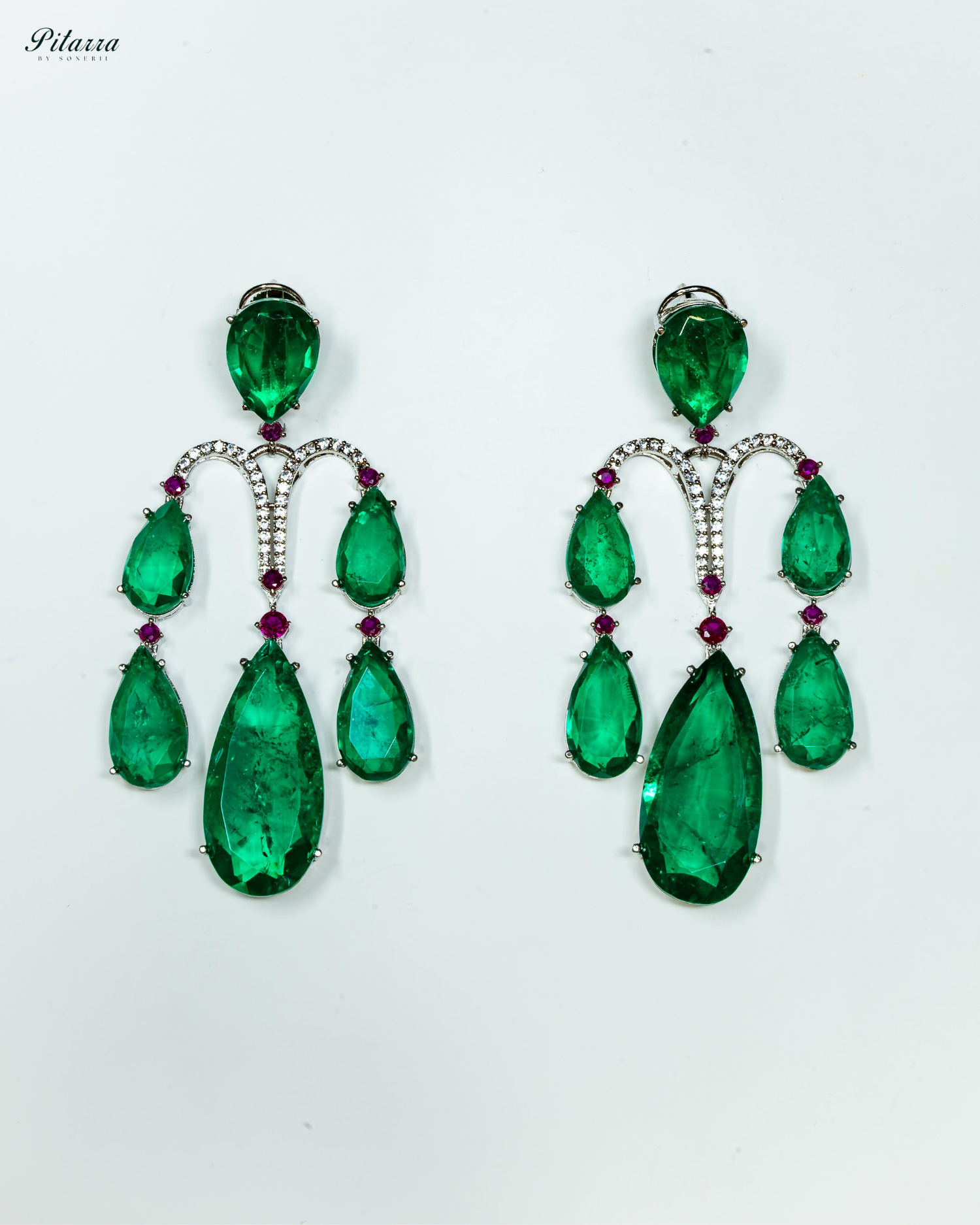 Premium Green Doublet Stone Dangler Earrings