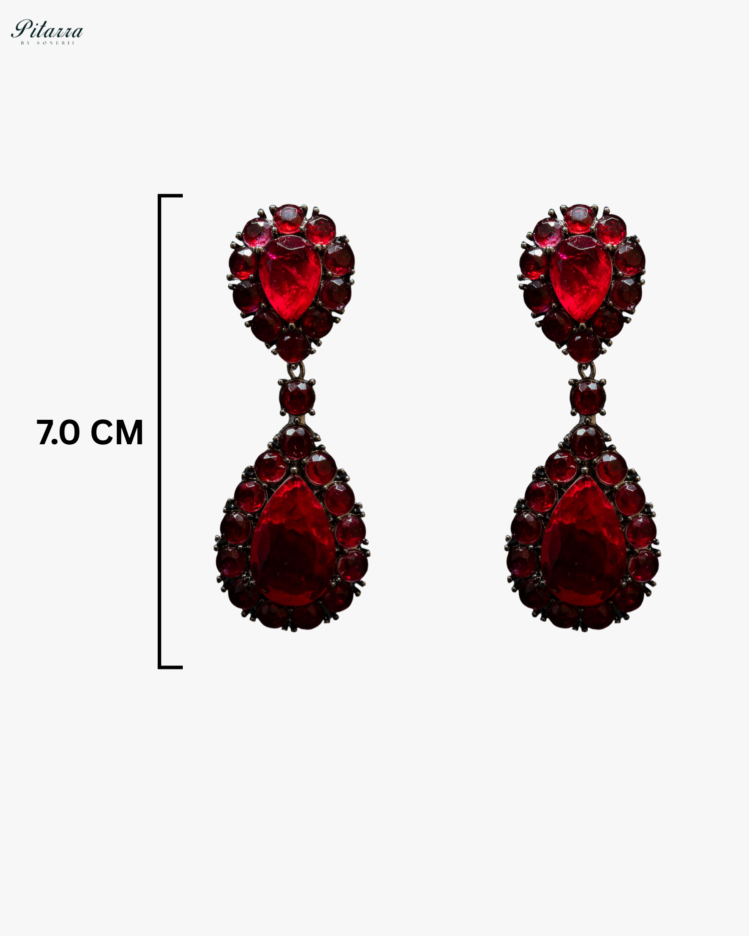 Red Drop Doublet CZ Crytsal Dangle Earrings