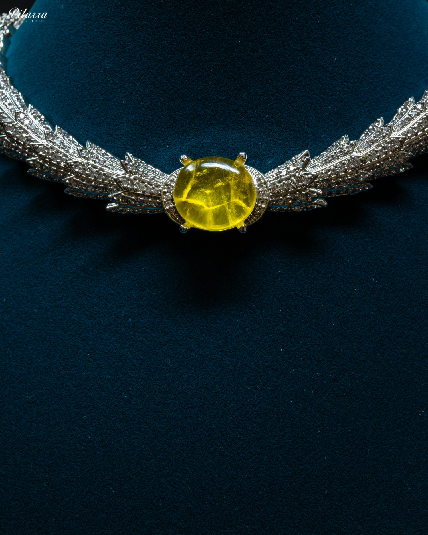 Yellow Doublet Stone Cubic Zirconia Necklace Set