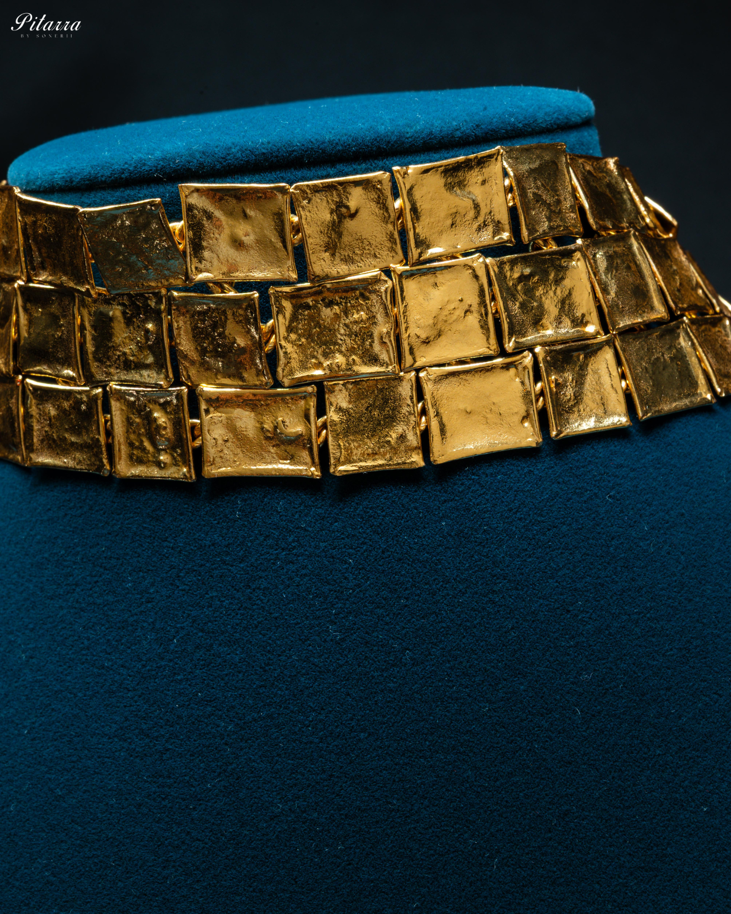 Gold Two-Tone Plated Handcrafted Choker Necklace