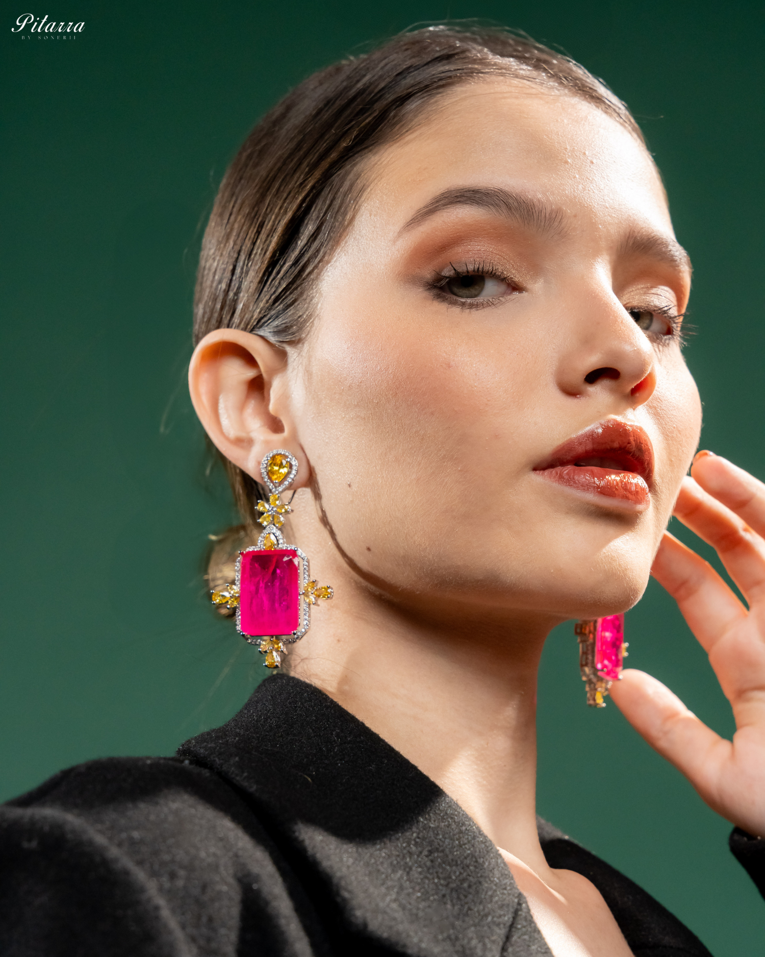Pink Doublet Dangler Earrings