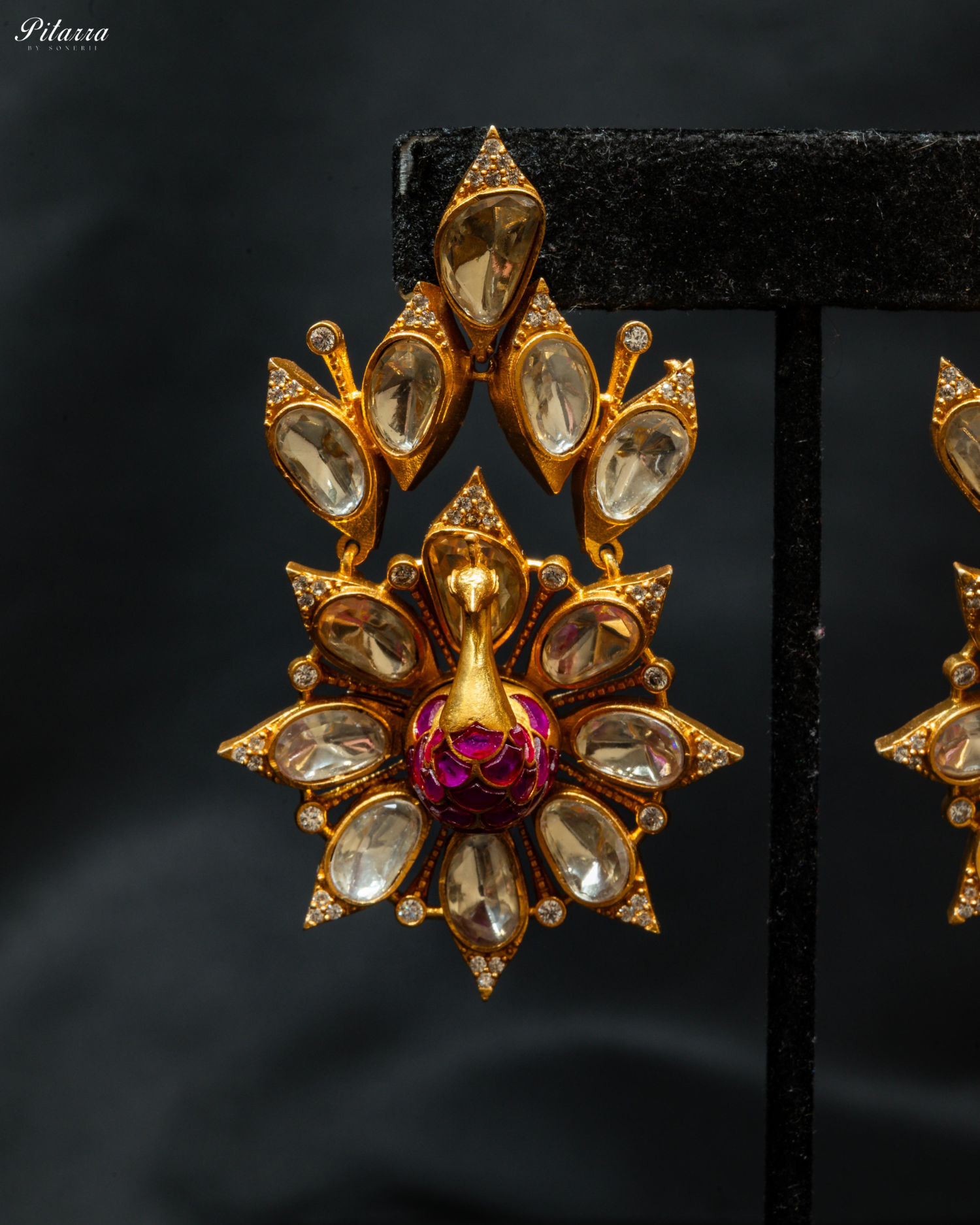 Pink Stone Golden Rani Traditional Kundan Necklace