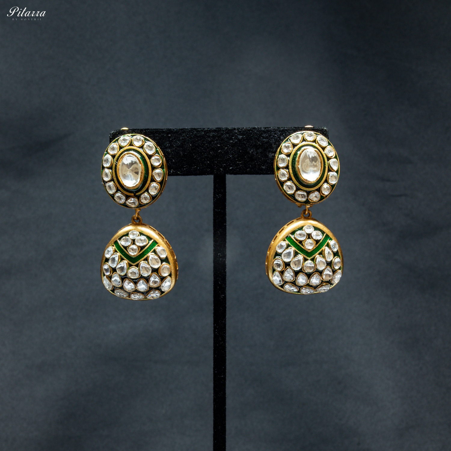 Antique Gold Rajwadi Rani Haar Set_Earrings
