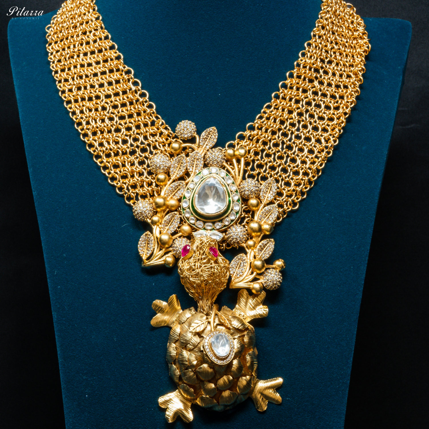 Antique Gold Rajwadi Rani Haar Set_Front Image