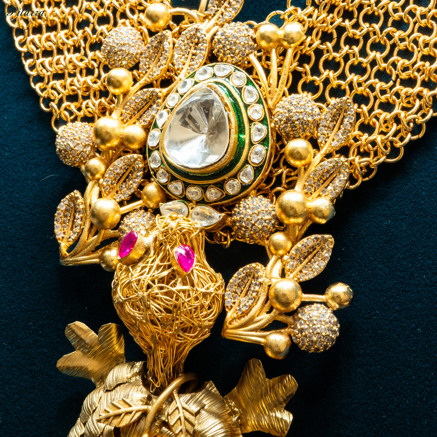 Antique Gold Rajwadi Rani Haar Set_Zoom Angle
