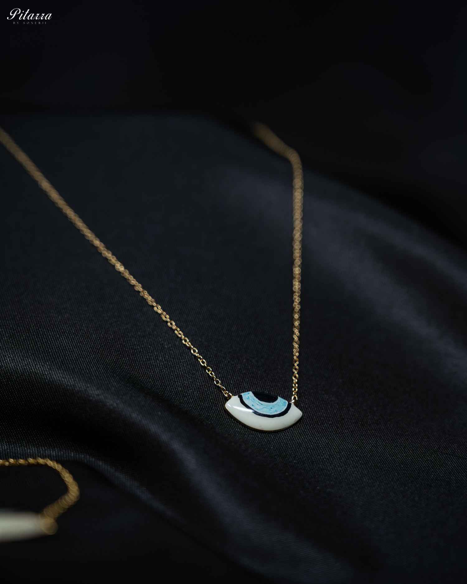 Classic Silver Evil Eye Necklace_Zoom Angle