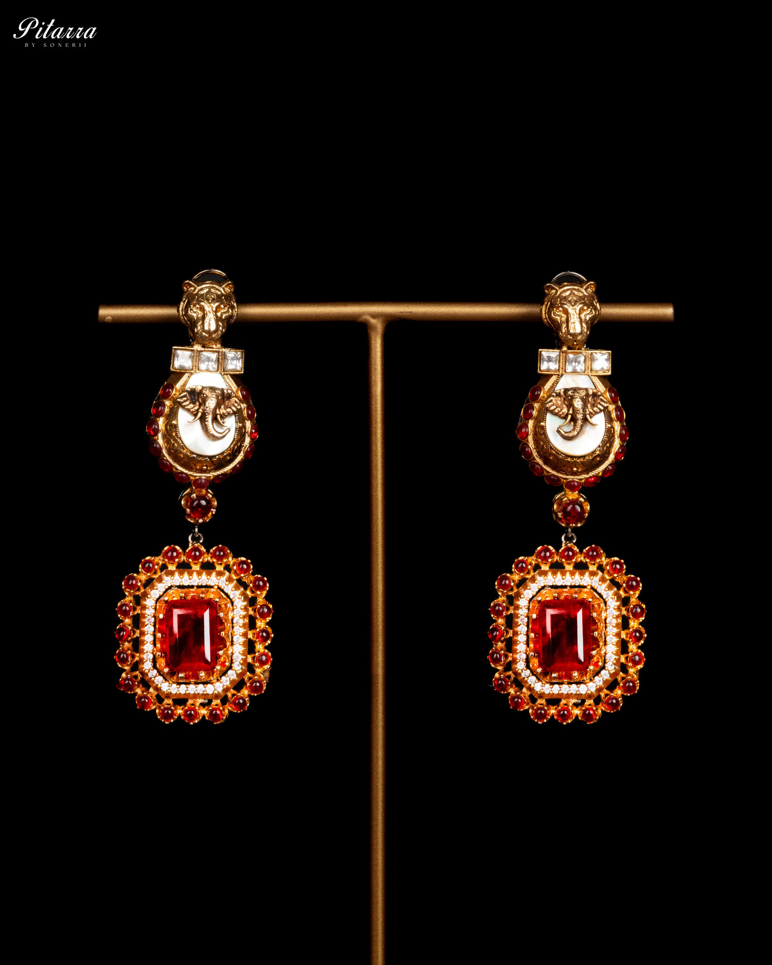 Earring Red Ruby Polki Traditional Kundan Necklace Set