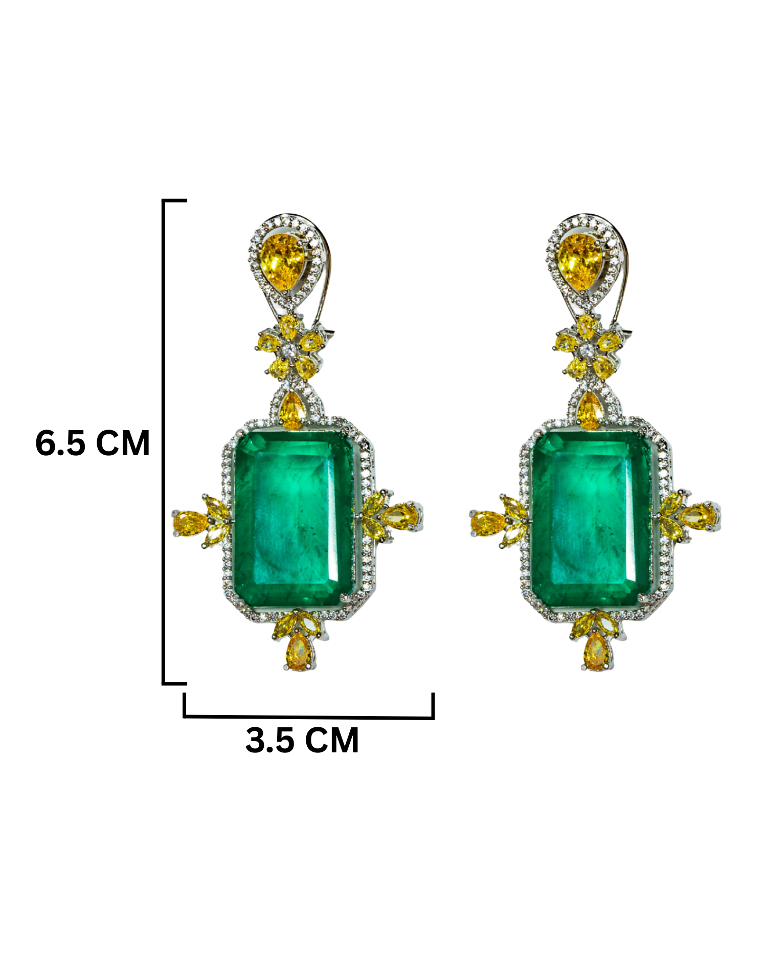 Emerald Doublet Dangler Earrings_Dimension