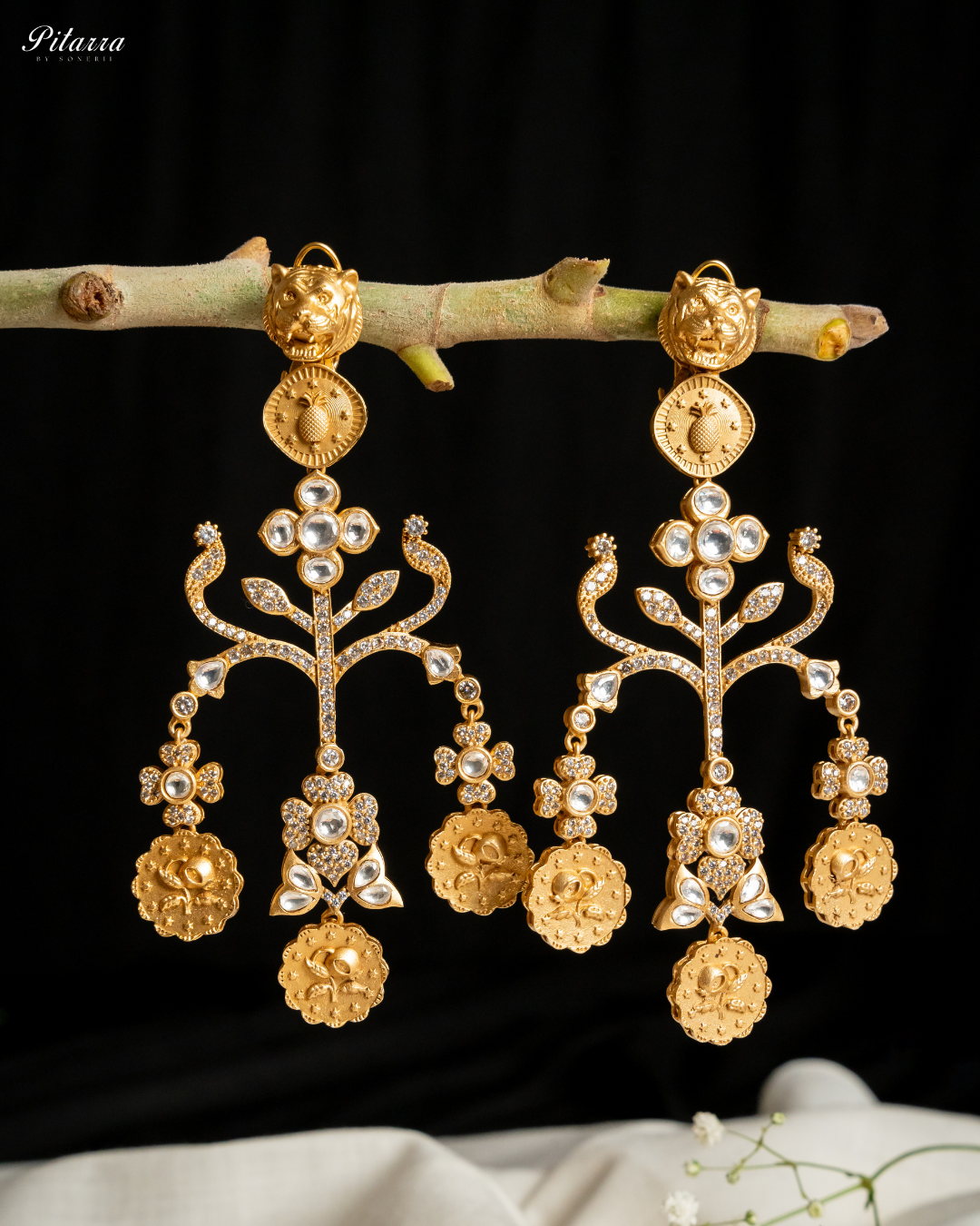 Gold Plated Kundan Meenakari Earrings_Image