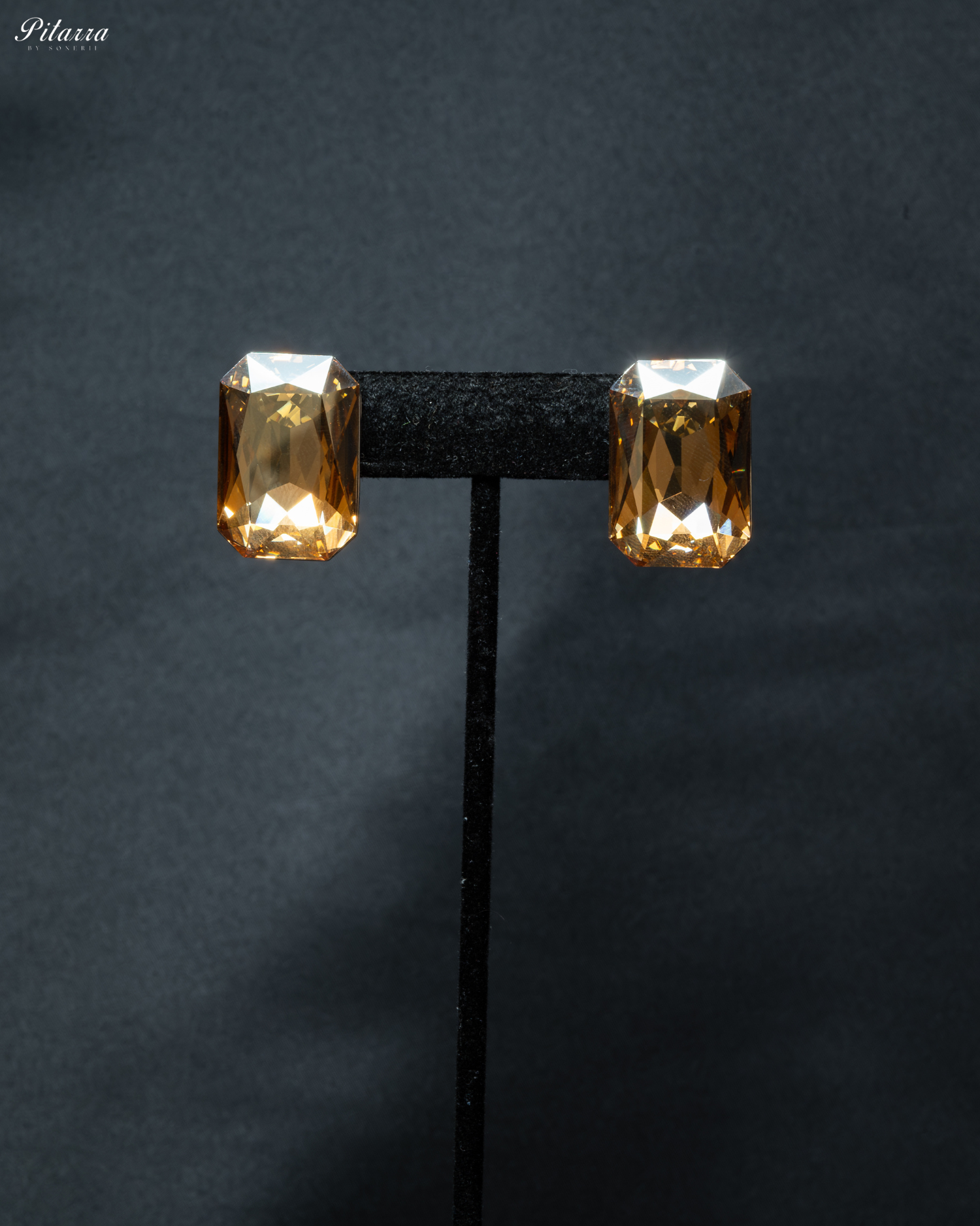 Golden Swarovski Choker Set_Earrings