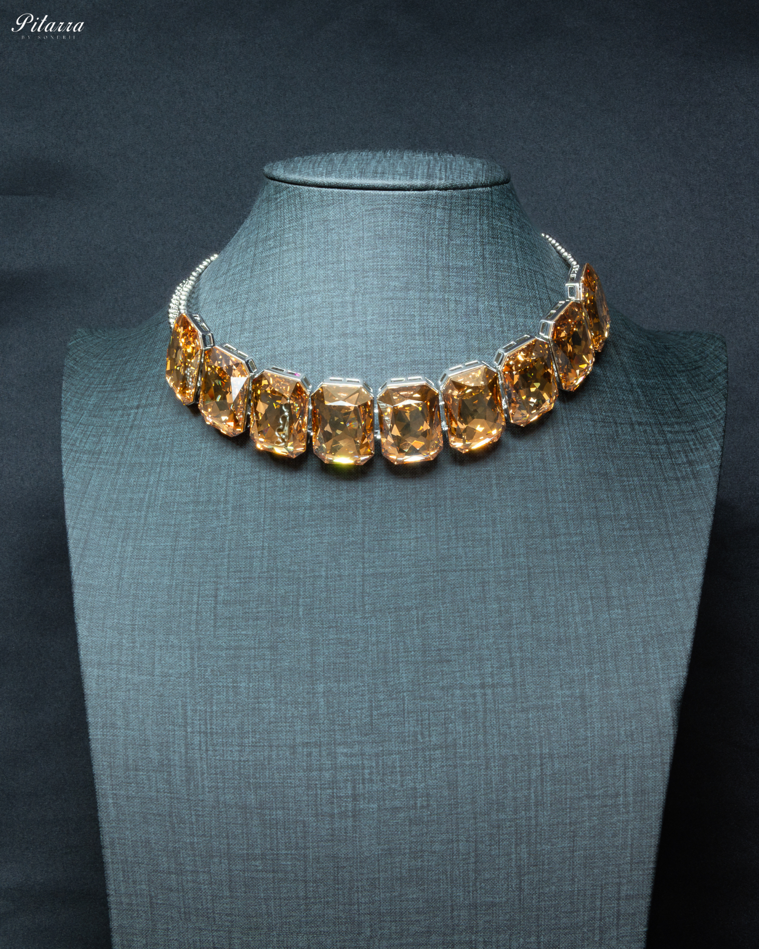 Golden Swarovski Choker Set_Front Image