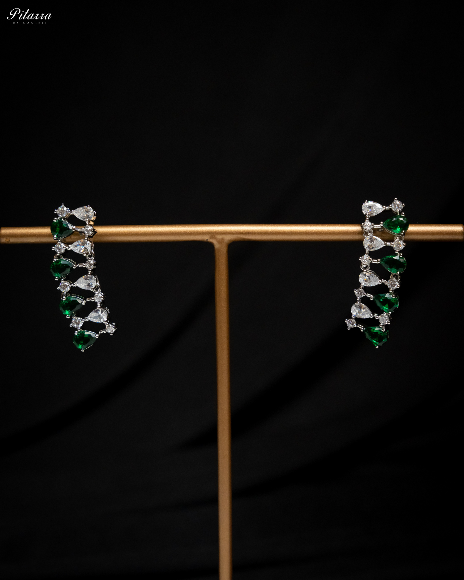 Green Drop CZ Necklace Set_Earrings