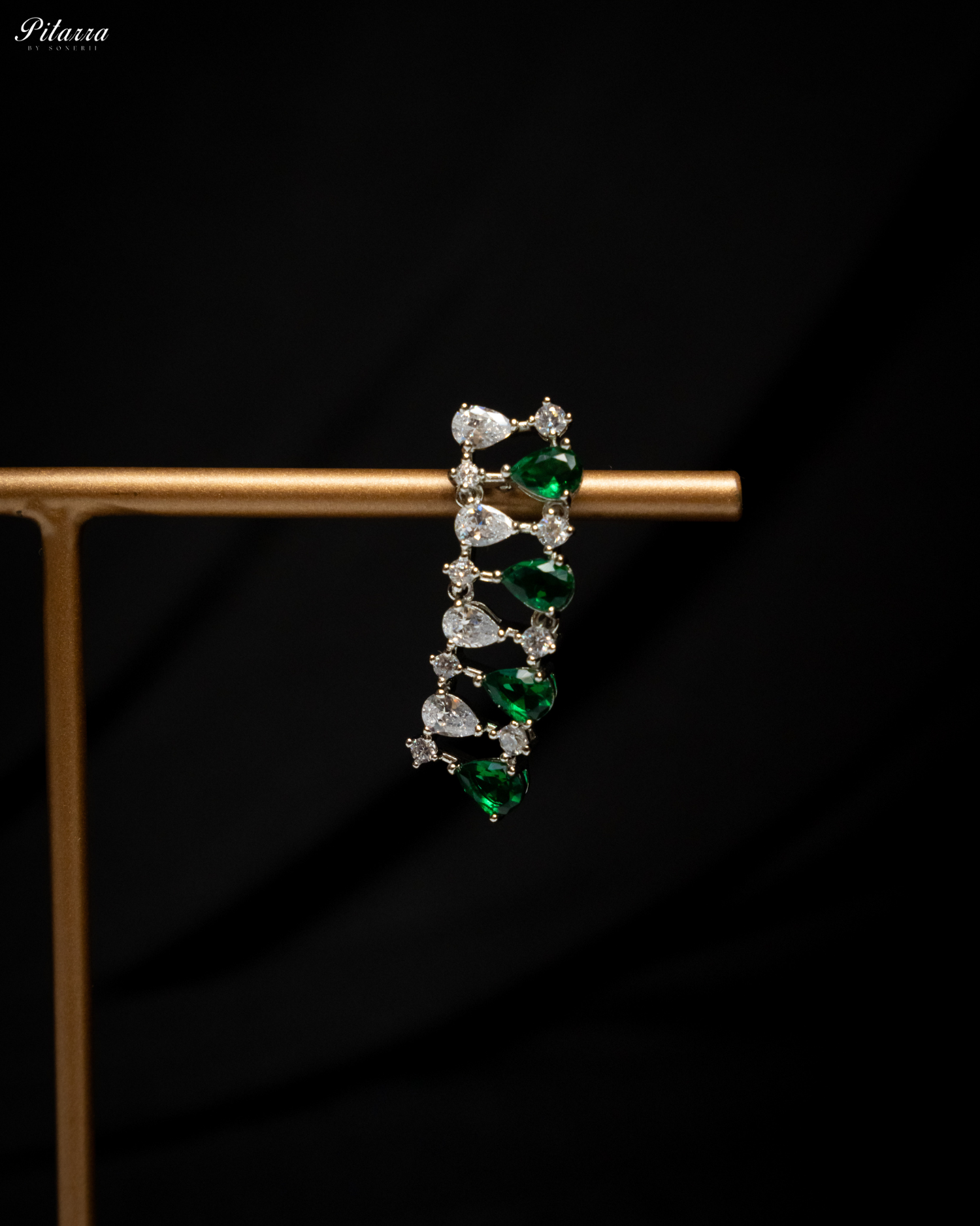 Green Drop CZ Necklace Set_Zoom Earrings