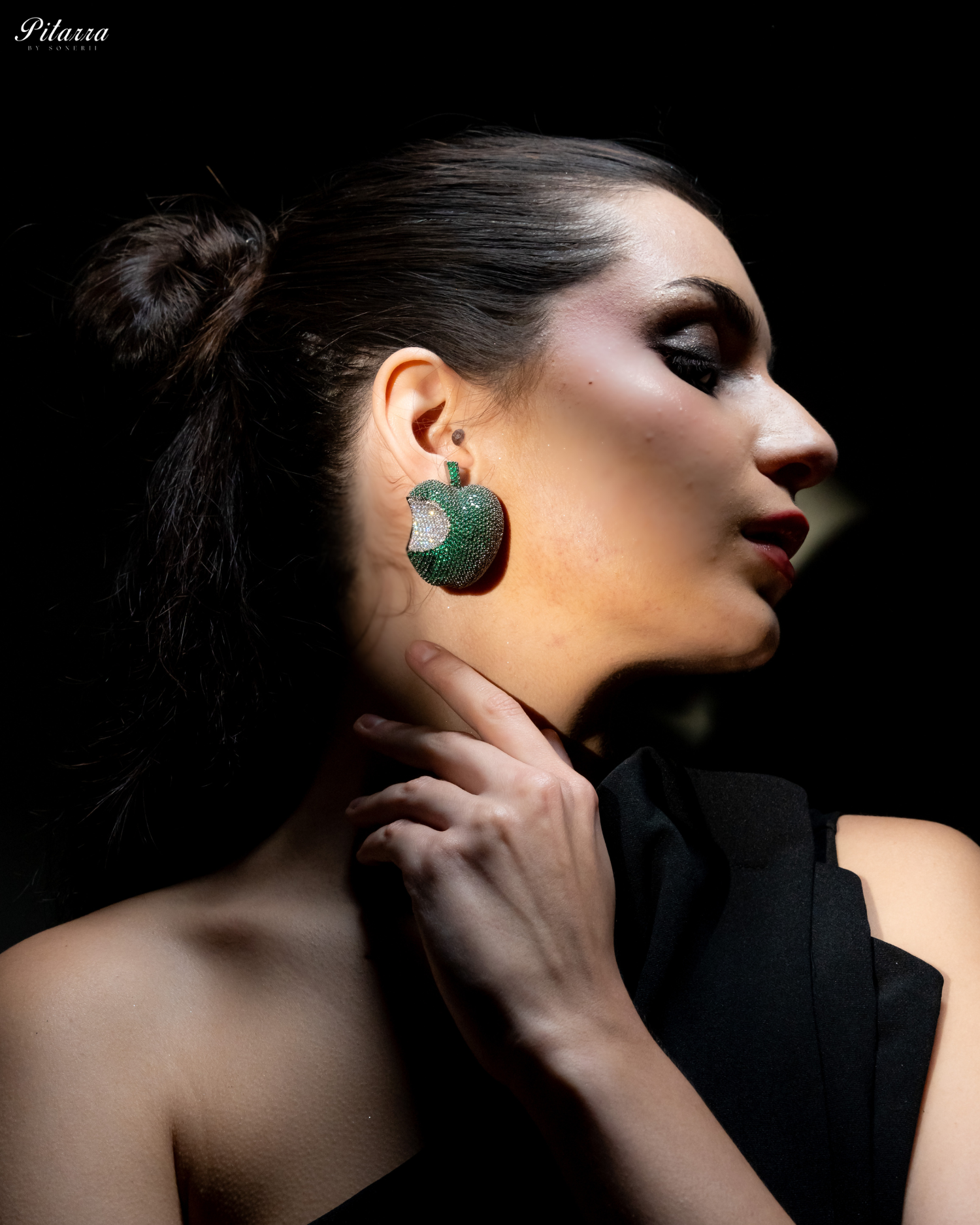 Green Victorian Polish Earrings_Side Angle