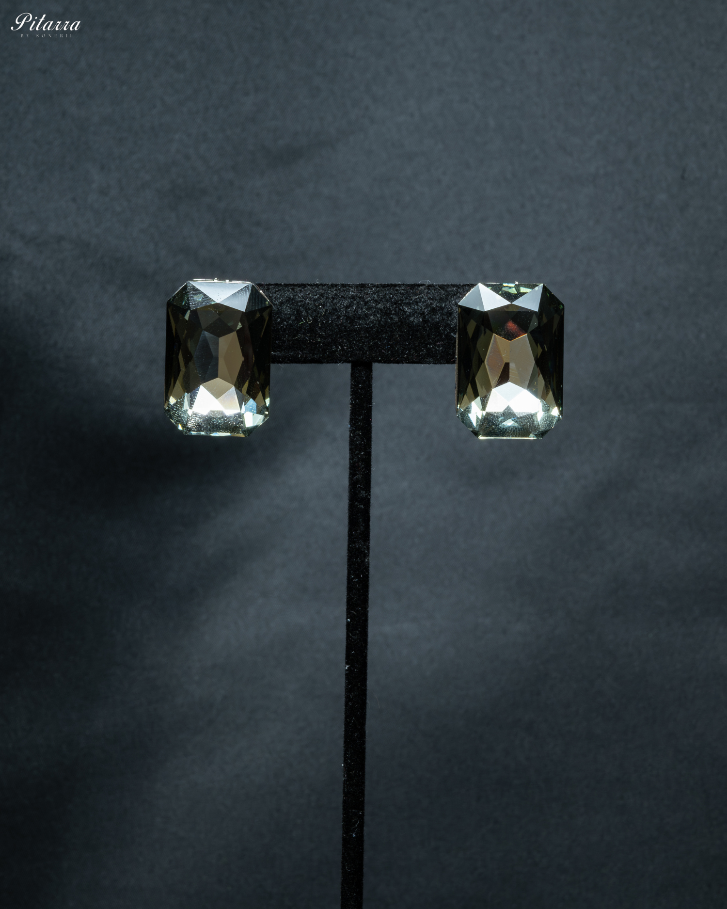 Grey Swarovski Choker Set_Earrings