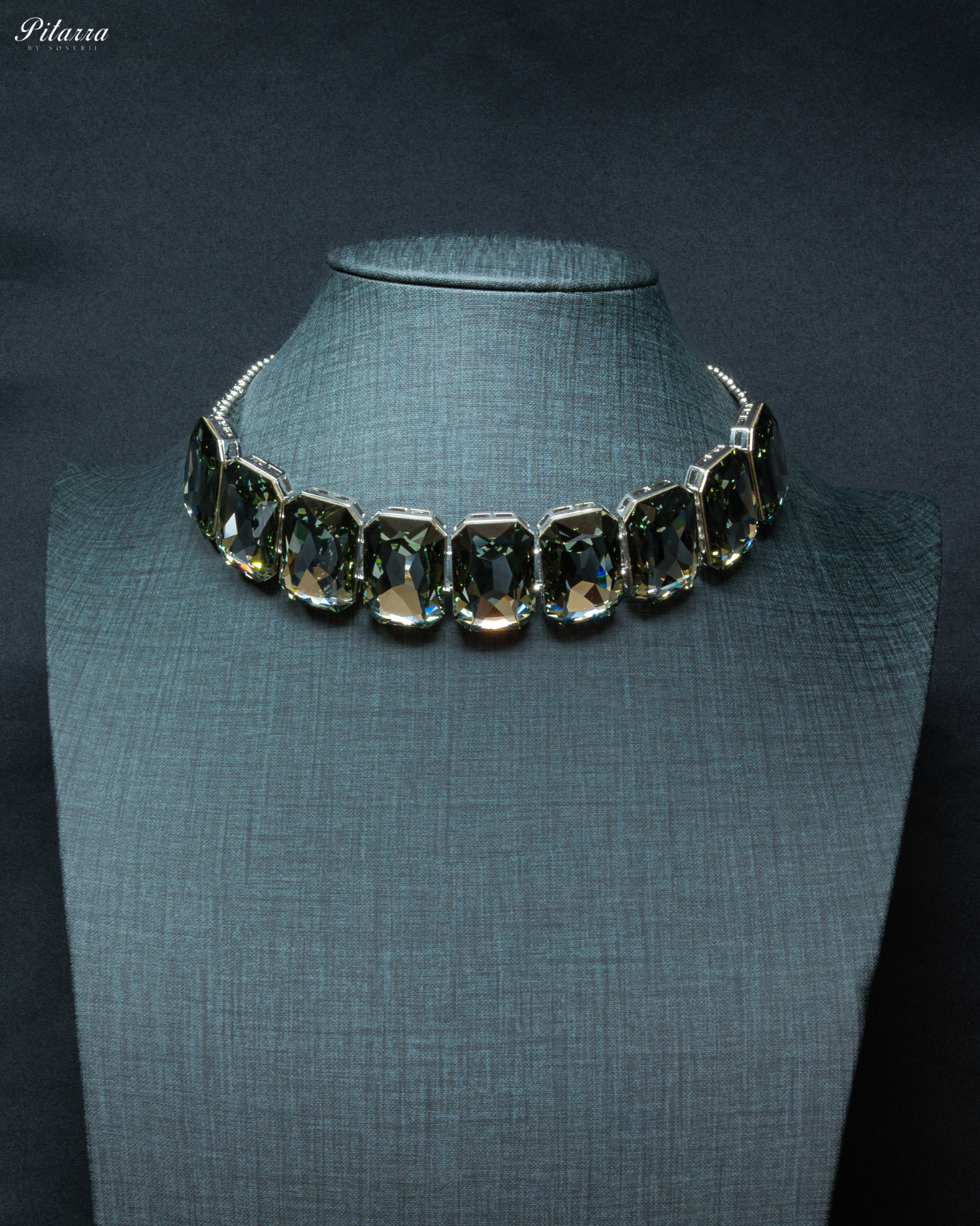 Grey Swarovski Choker Set_Front Image