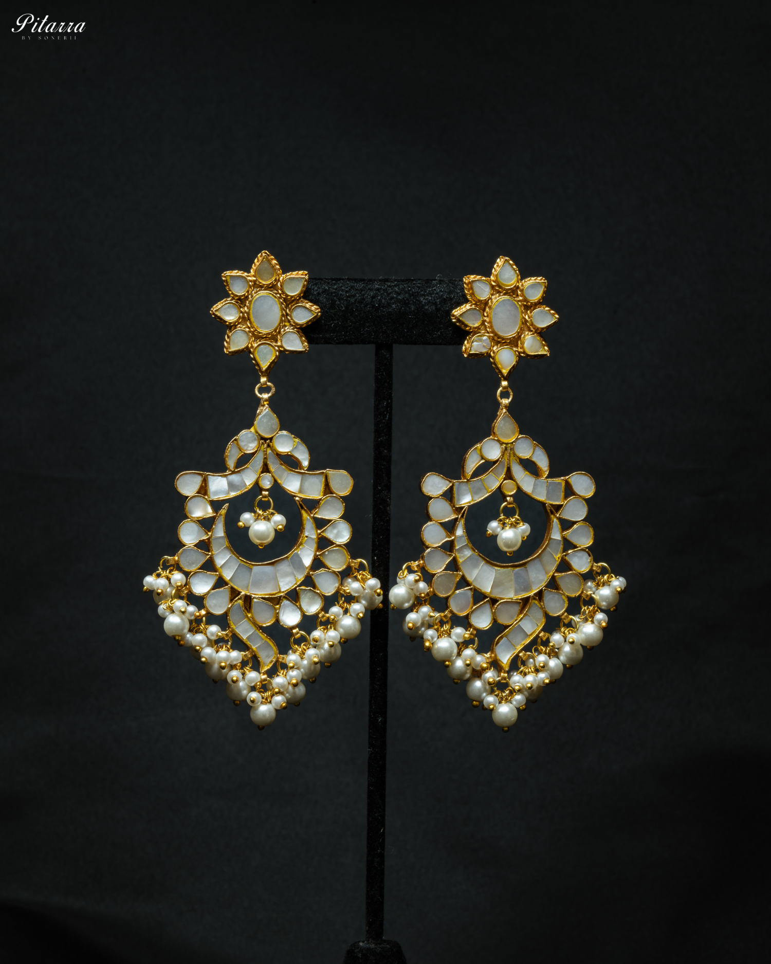 MOP Chandbalis in Gold Plating_Front Image