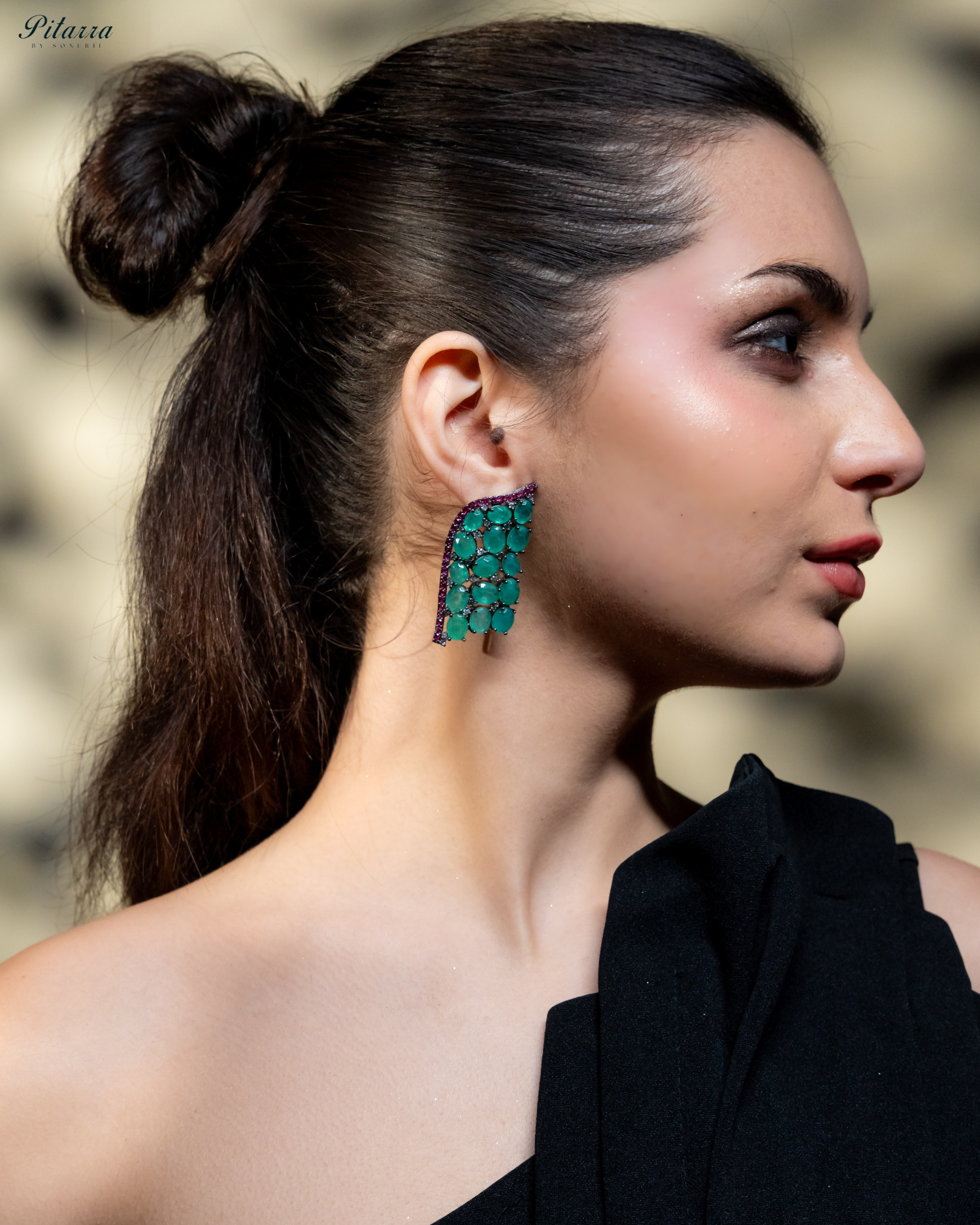 Mint Green Crystal CZ Stud Earrings_Right Angle