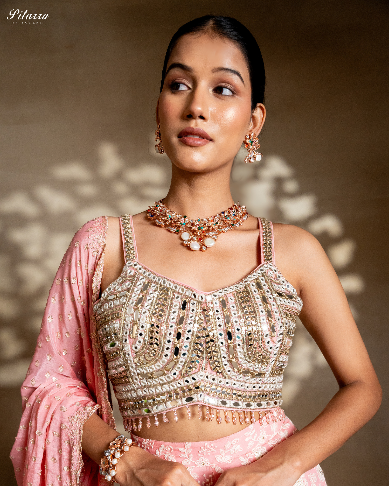Multi Color Traditional Kundan Necklace Set Full Shoot