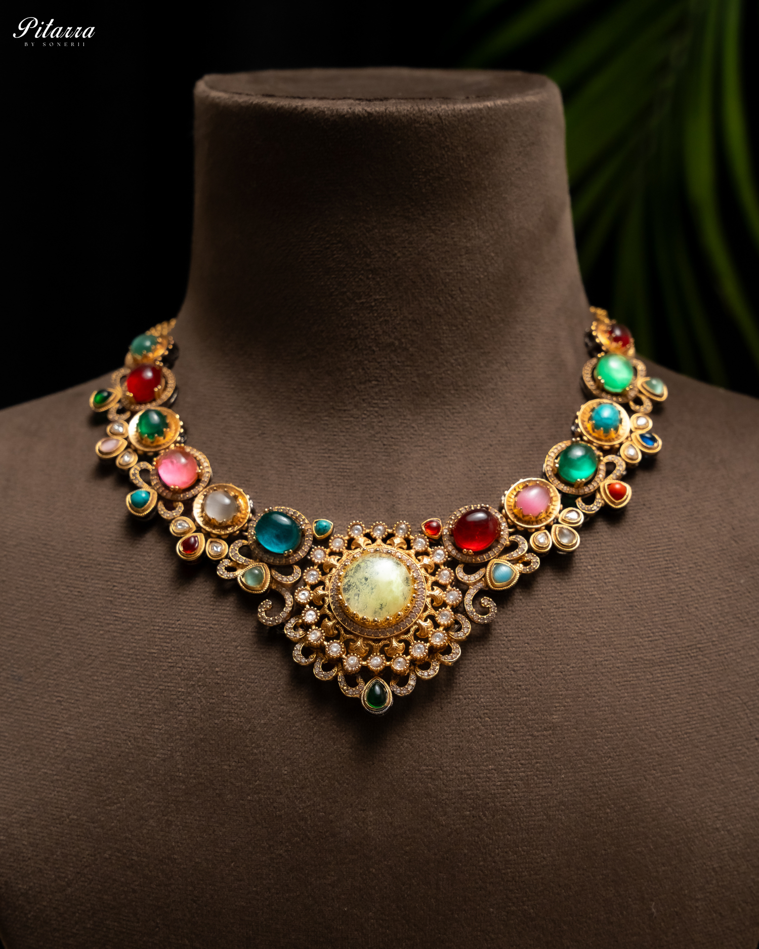 Multicolor Natural Stone Necklace Set Fusion Luxury Jewelry