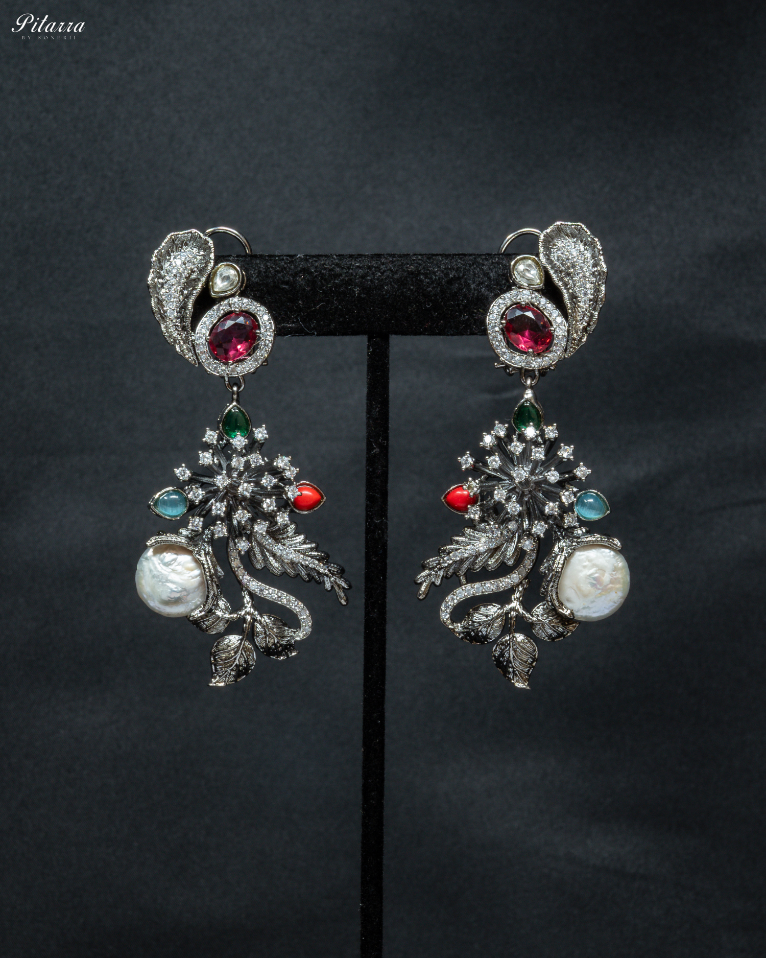 Multicolored in Victorian polish Necklace set_Earrings