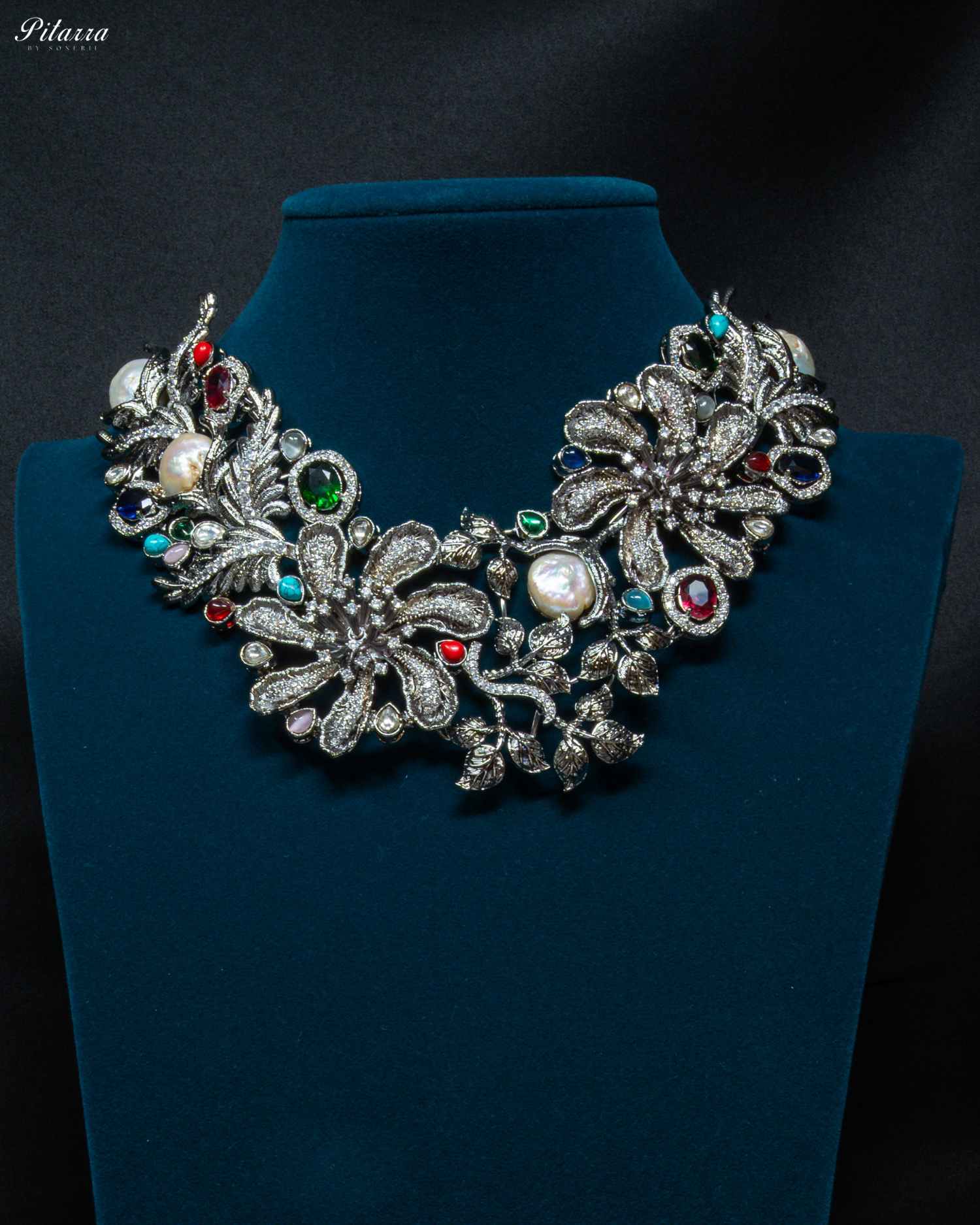 Multicolored in Victorian polish Necklace set_Front Image