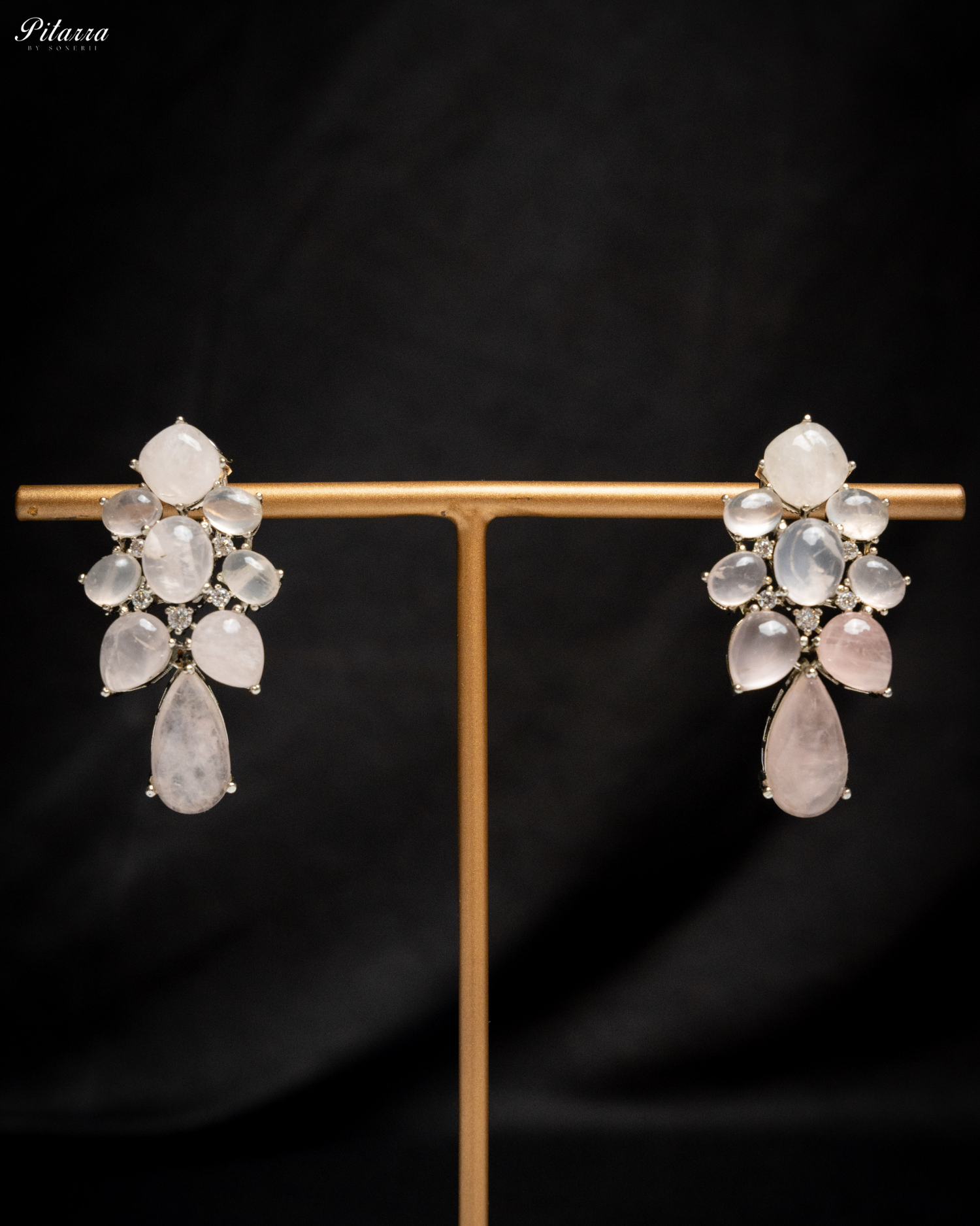 Peach Doublet Drop Earrings_Front Imagev