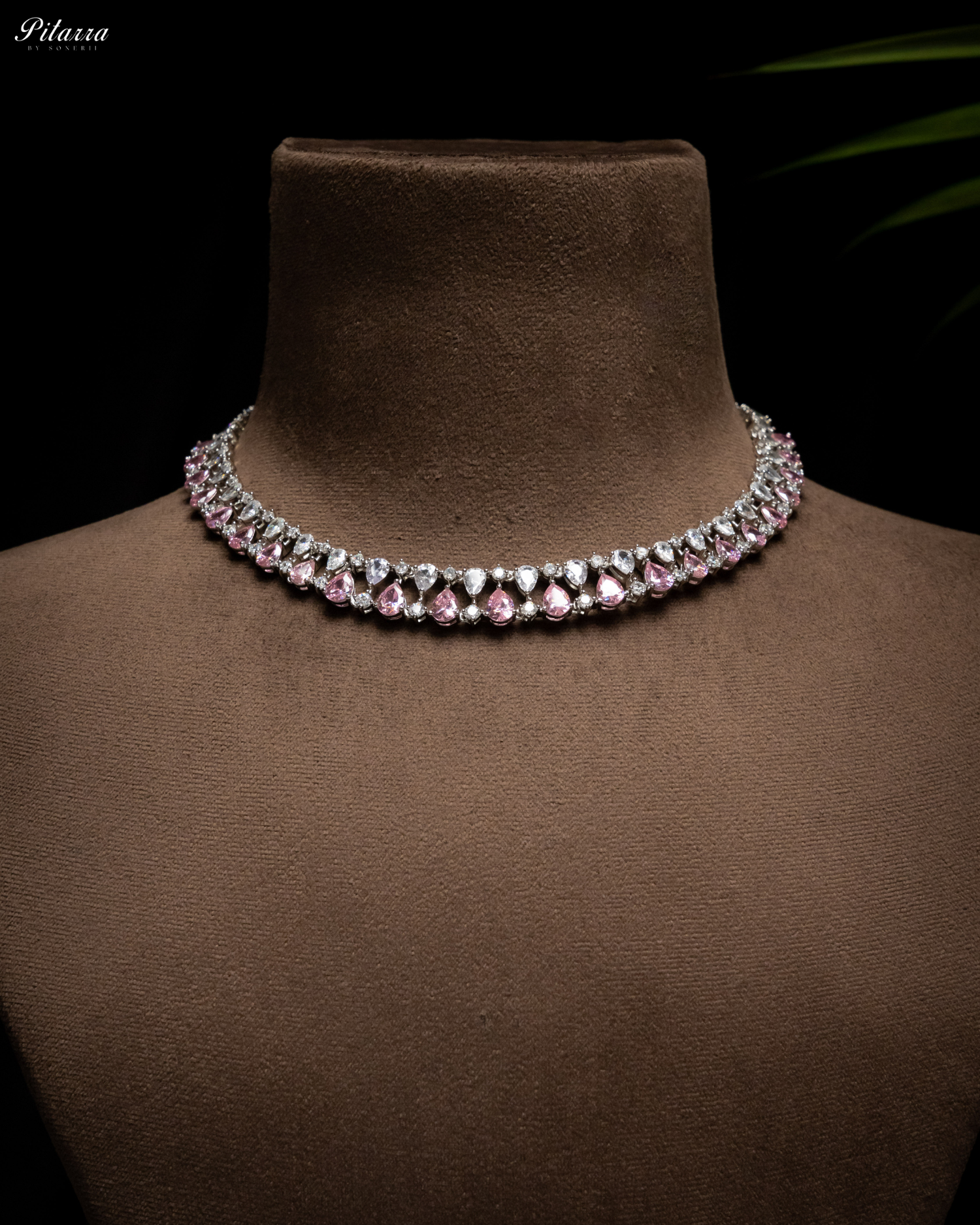 Pink Drop CZ Necklace Set_Necklace