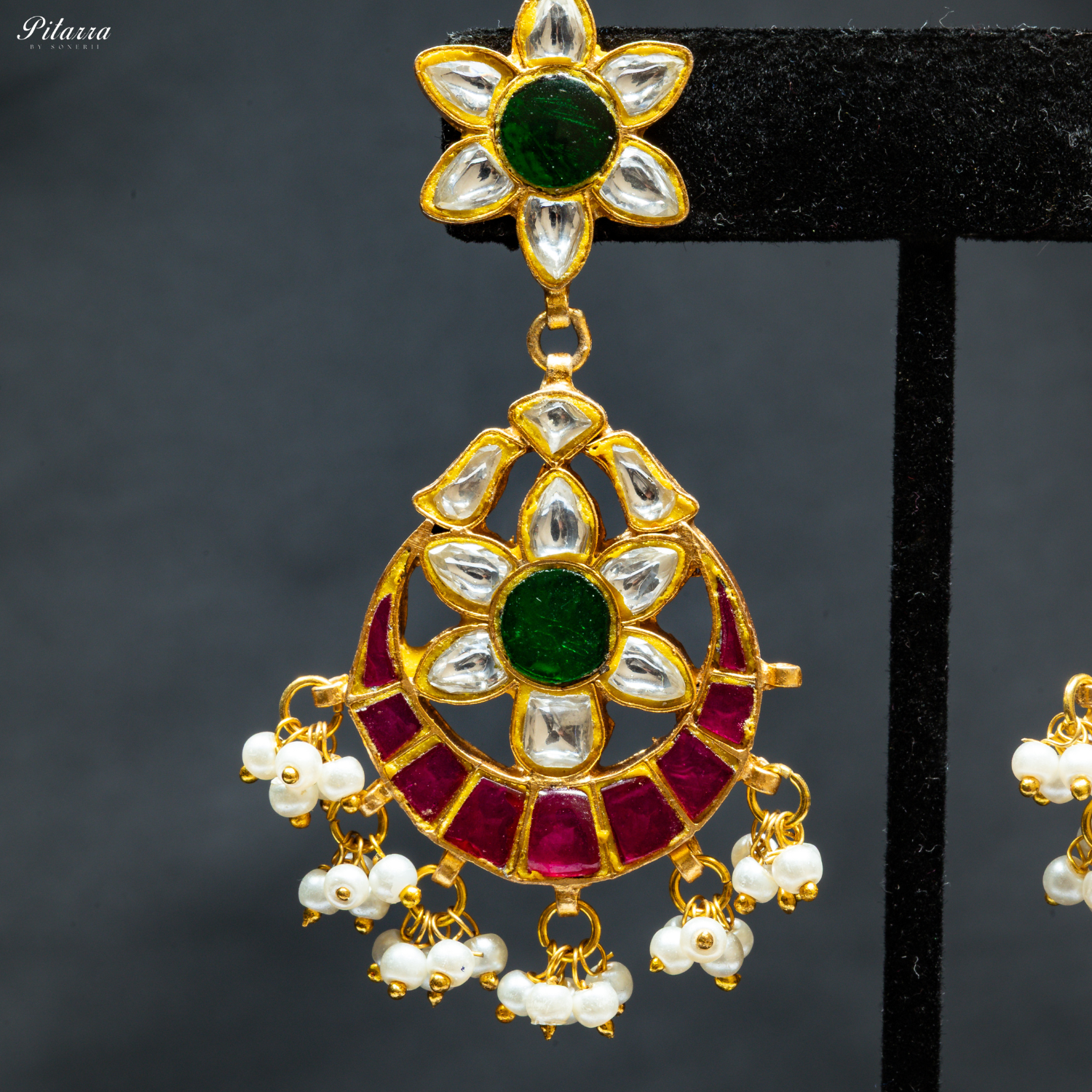 Pitarra Statement Polki Necklace Set_Zoom Earrings