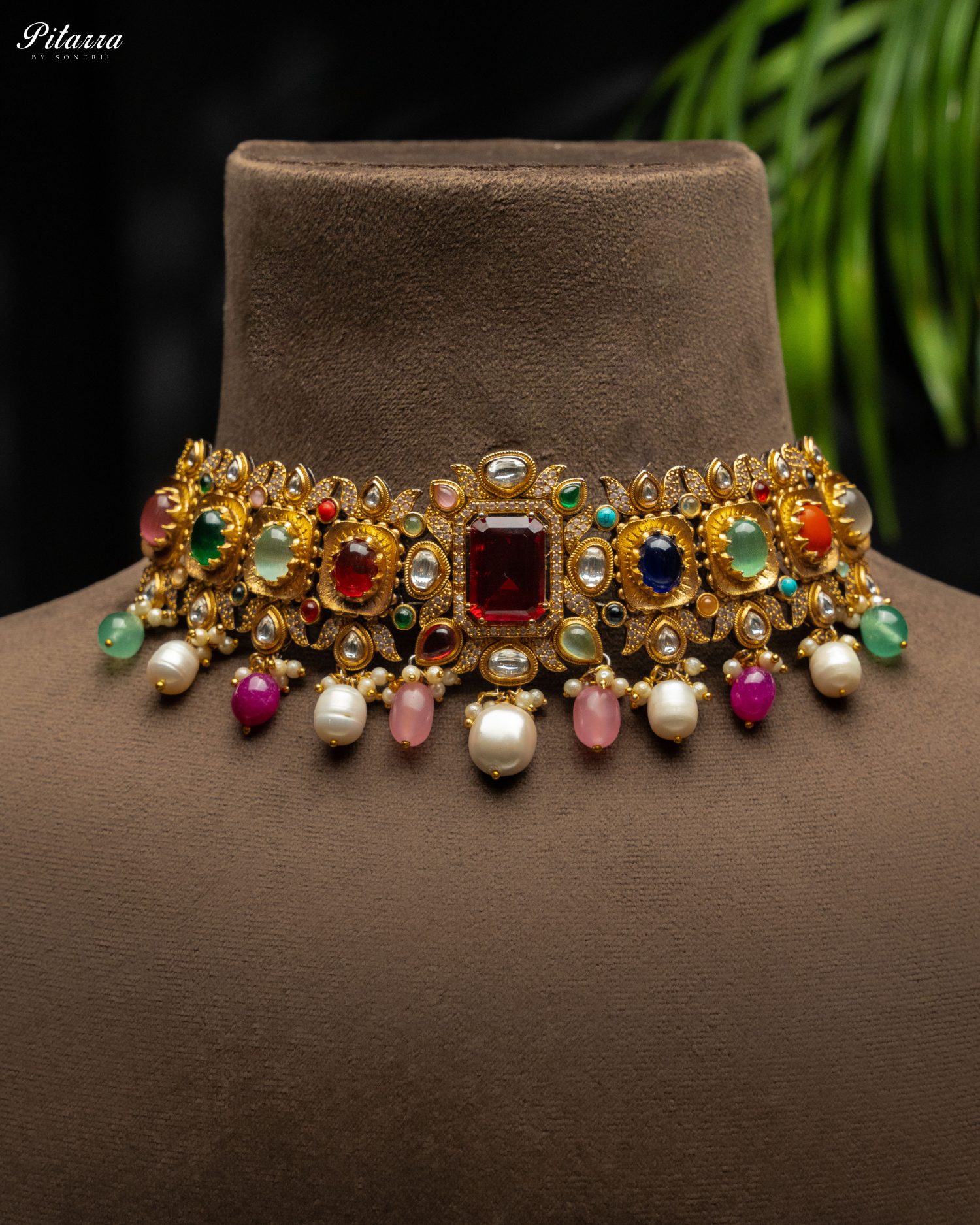 Red Doublet Choker Set Fusion Luxury Jewelry