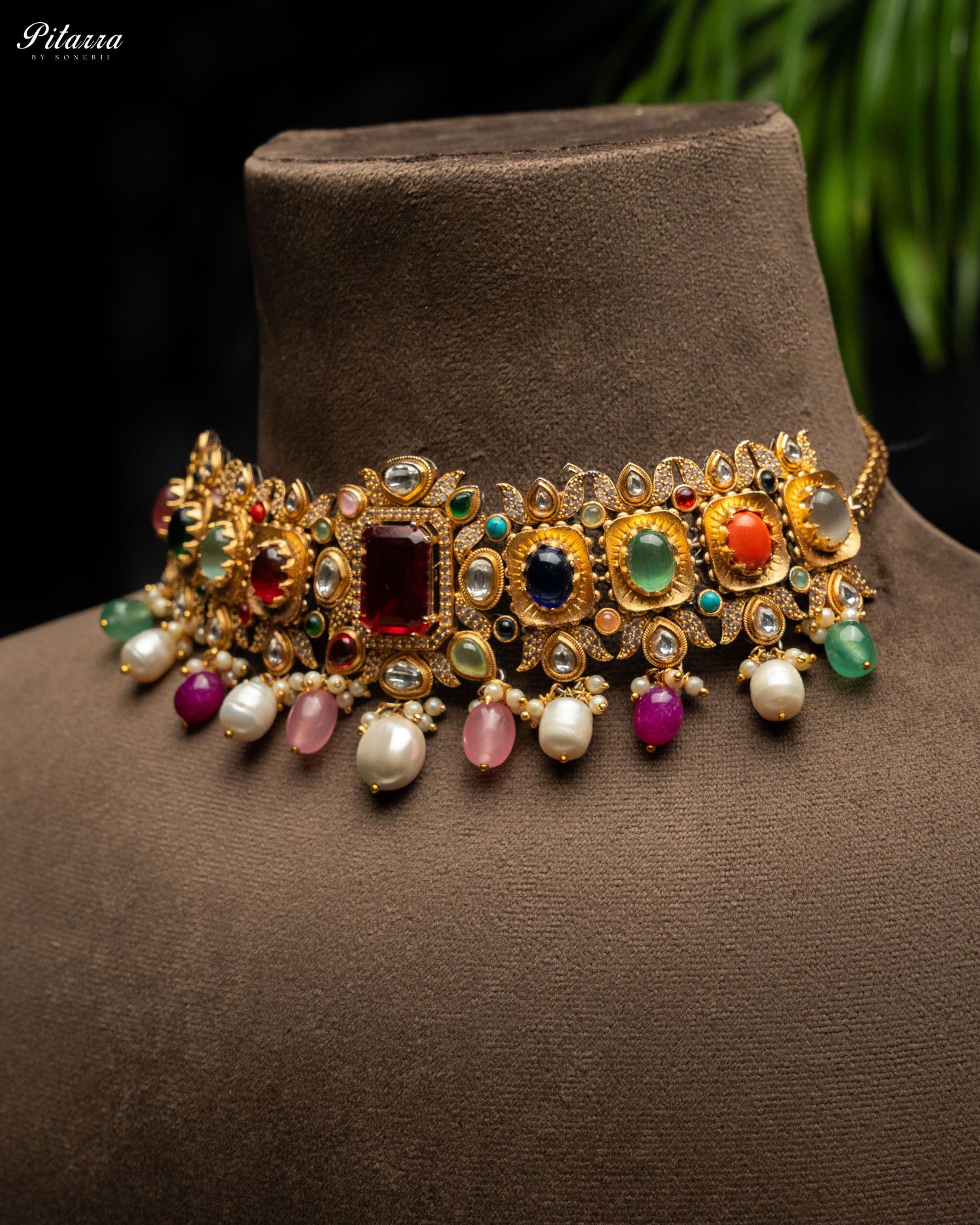 Red Doublet Choker Set Fusion Luxury Jewelry