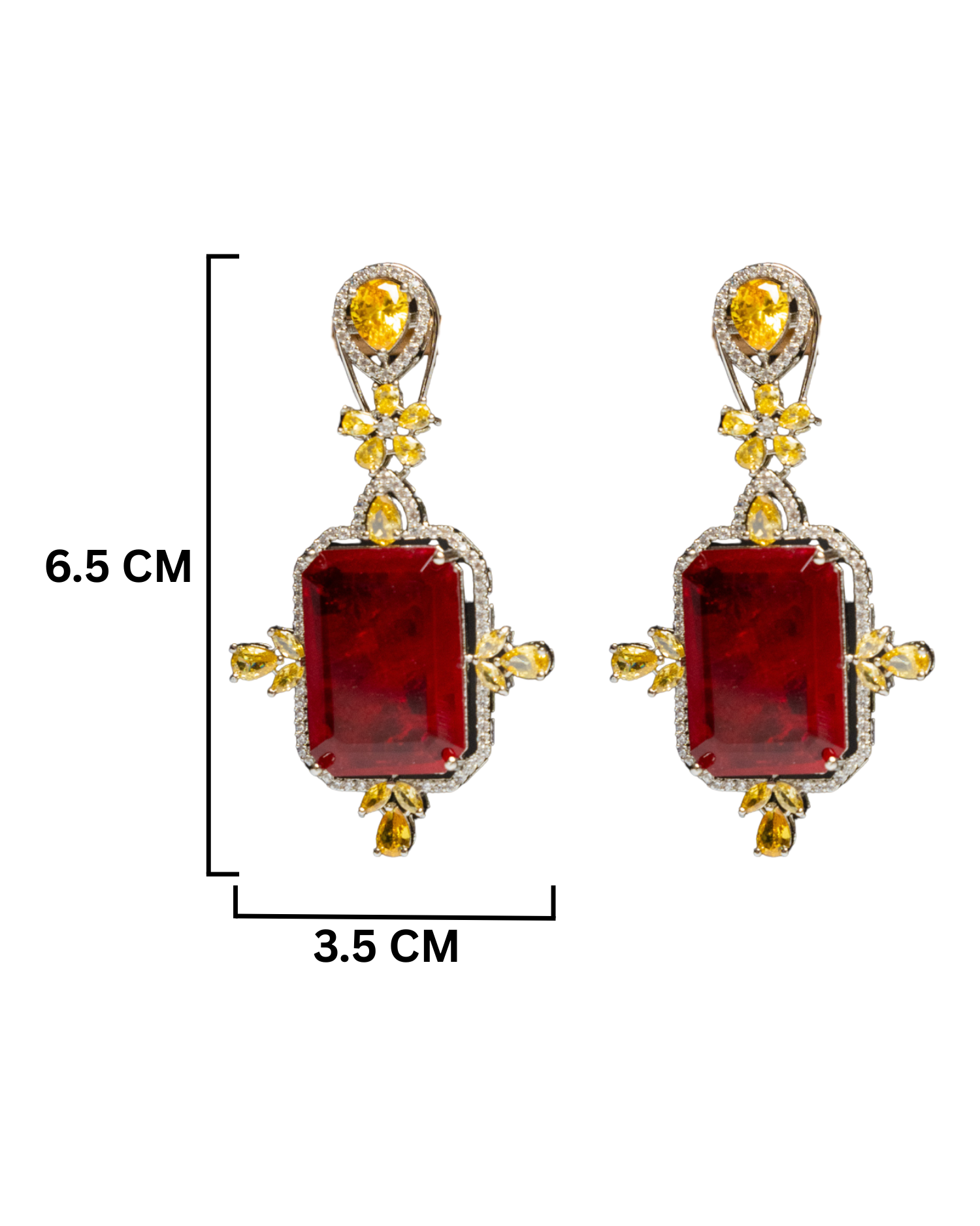 Red Doublet Dangler Earrings_Dimension