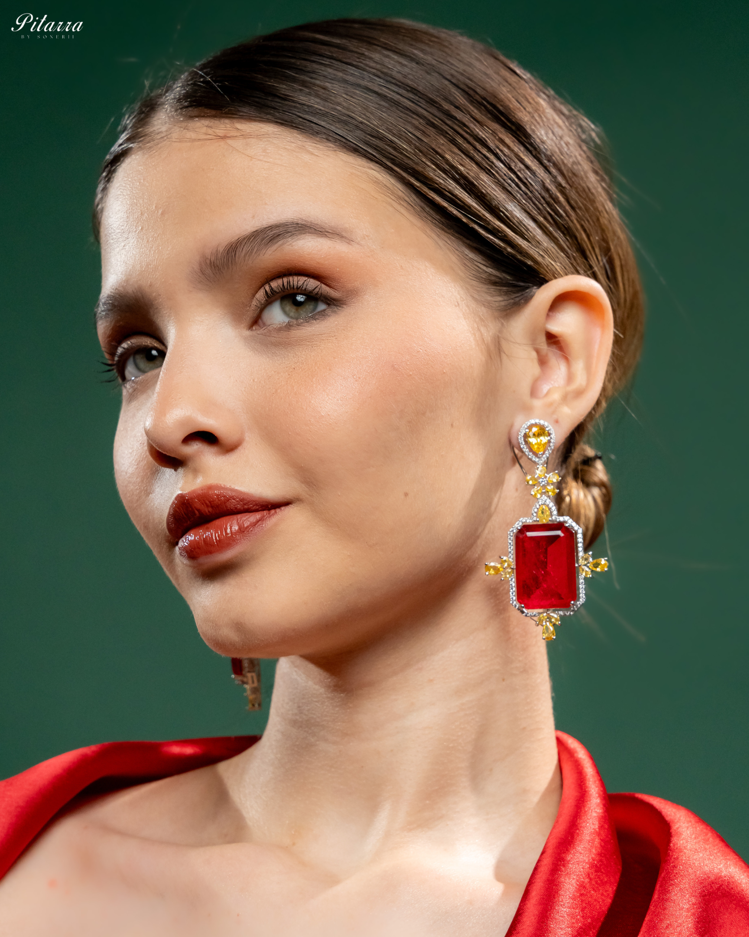 Red_Doublet_Dangler_Earrings_Side Angle