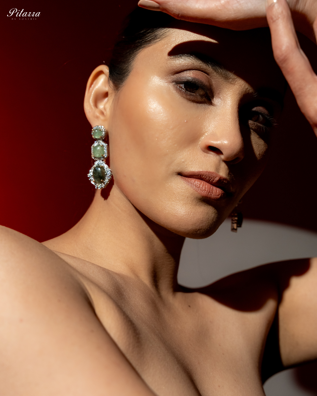 Silver Cubic Zirconia Drop Earrings_Right Angle
