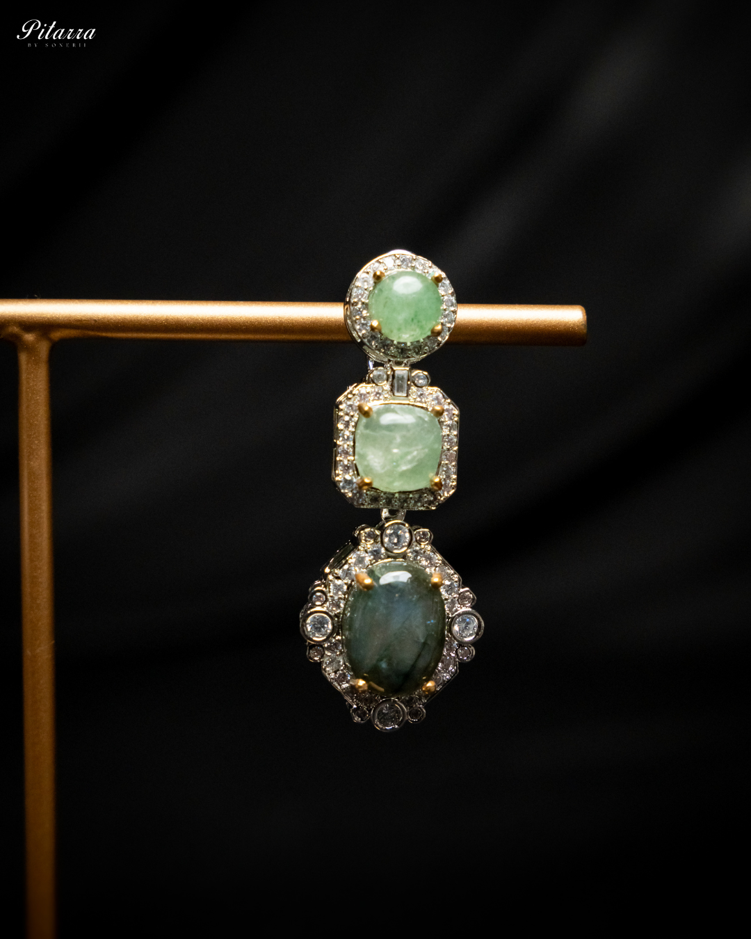 Silver Cubic Zirconia Drop Earrings_Zoom Angle