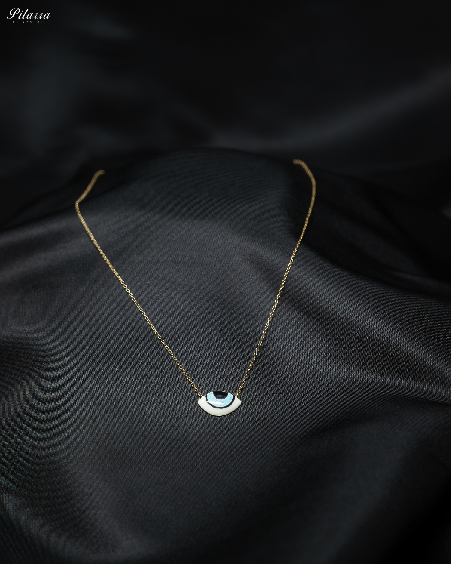 Silver Evil Eye Necklace Set with Bracelet_Necklace