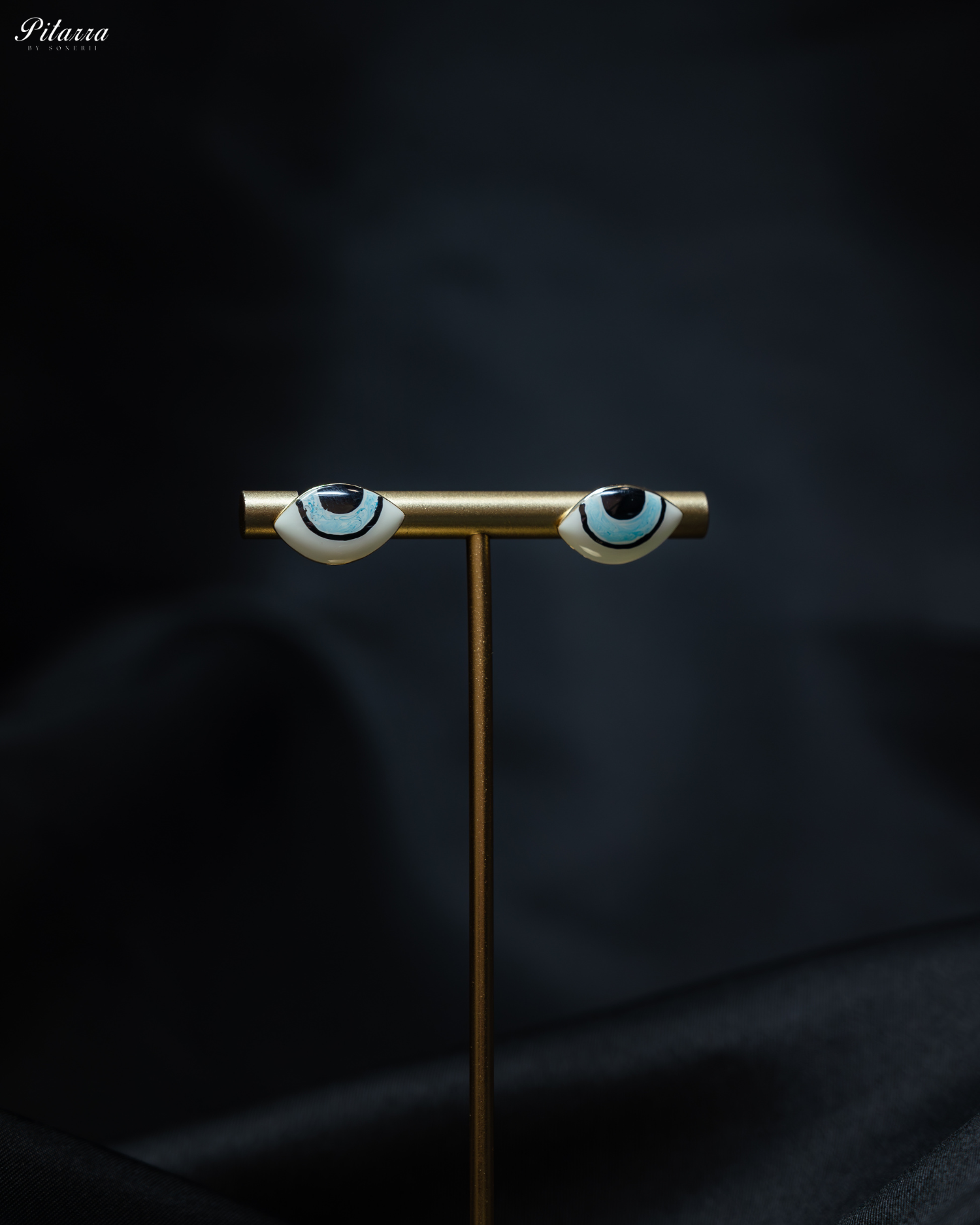 Silver Evil Eye Stud Earrings_Front Image