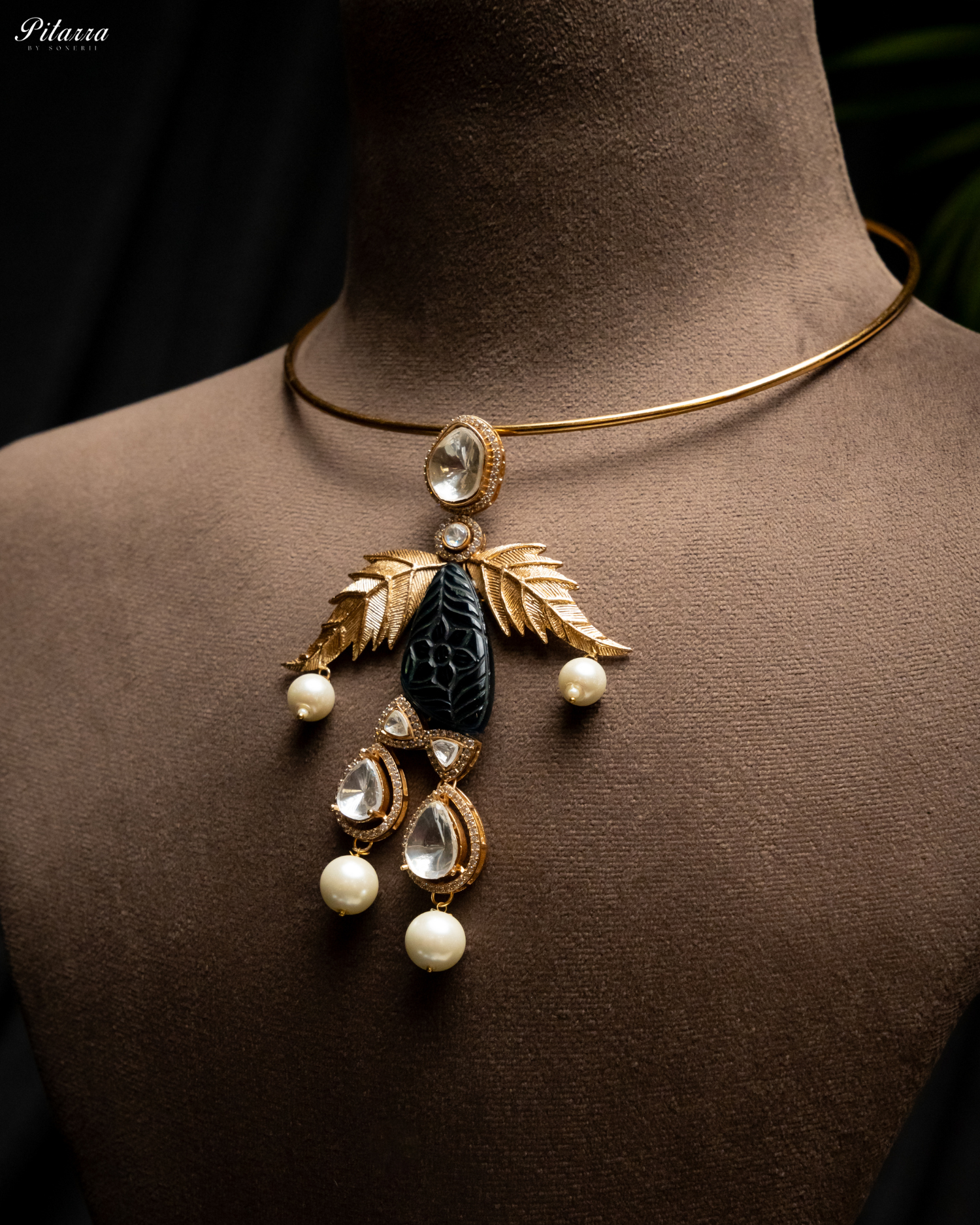 Spring Leaf Silver Pendant Set_Side