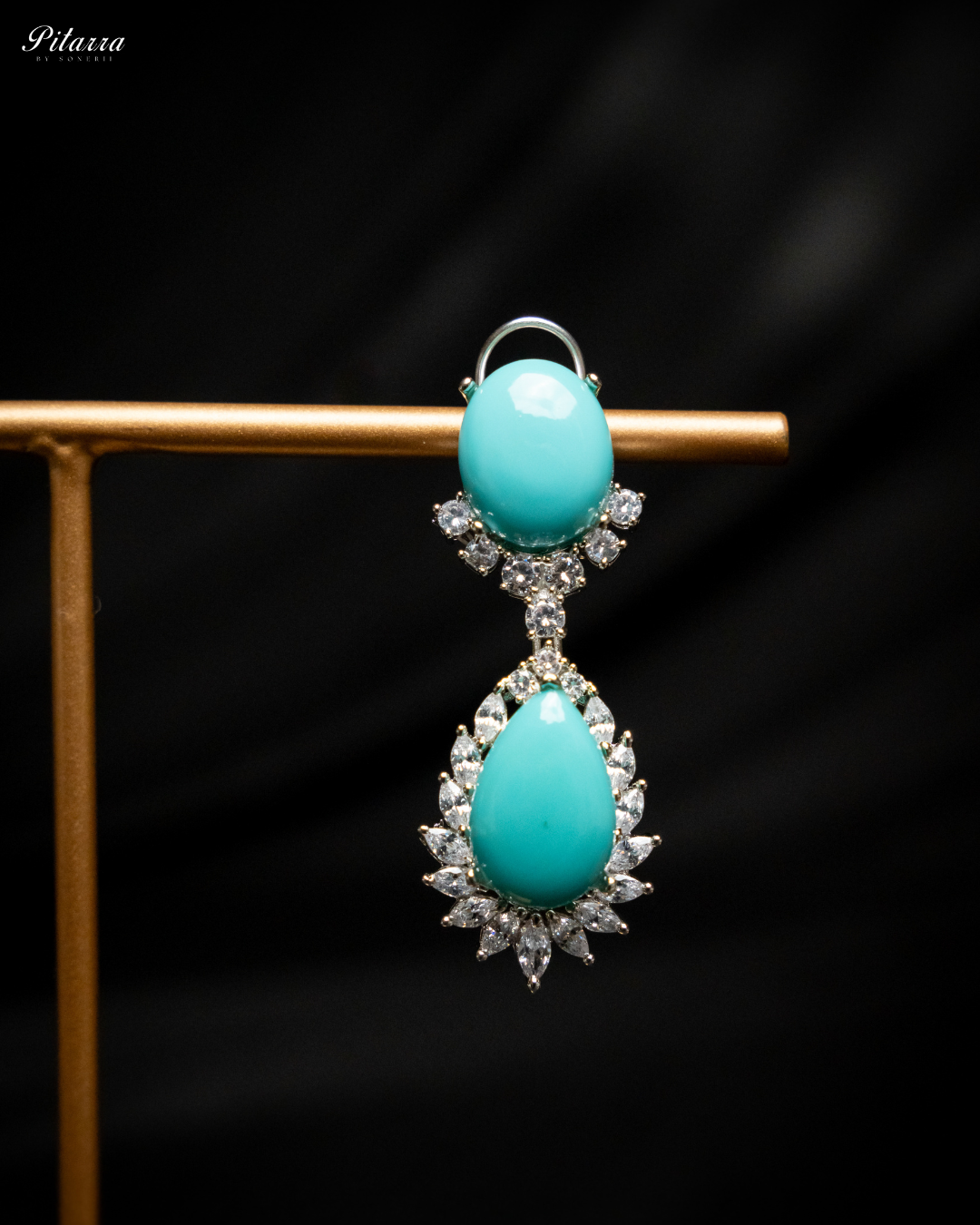Turquoise_Blue_Zircon_Silver_Necklace_Set_Zoom Earrings
