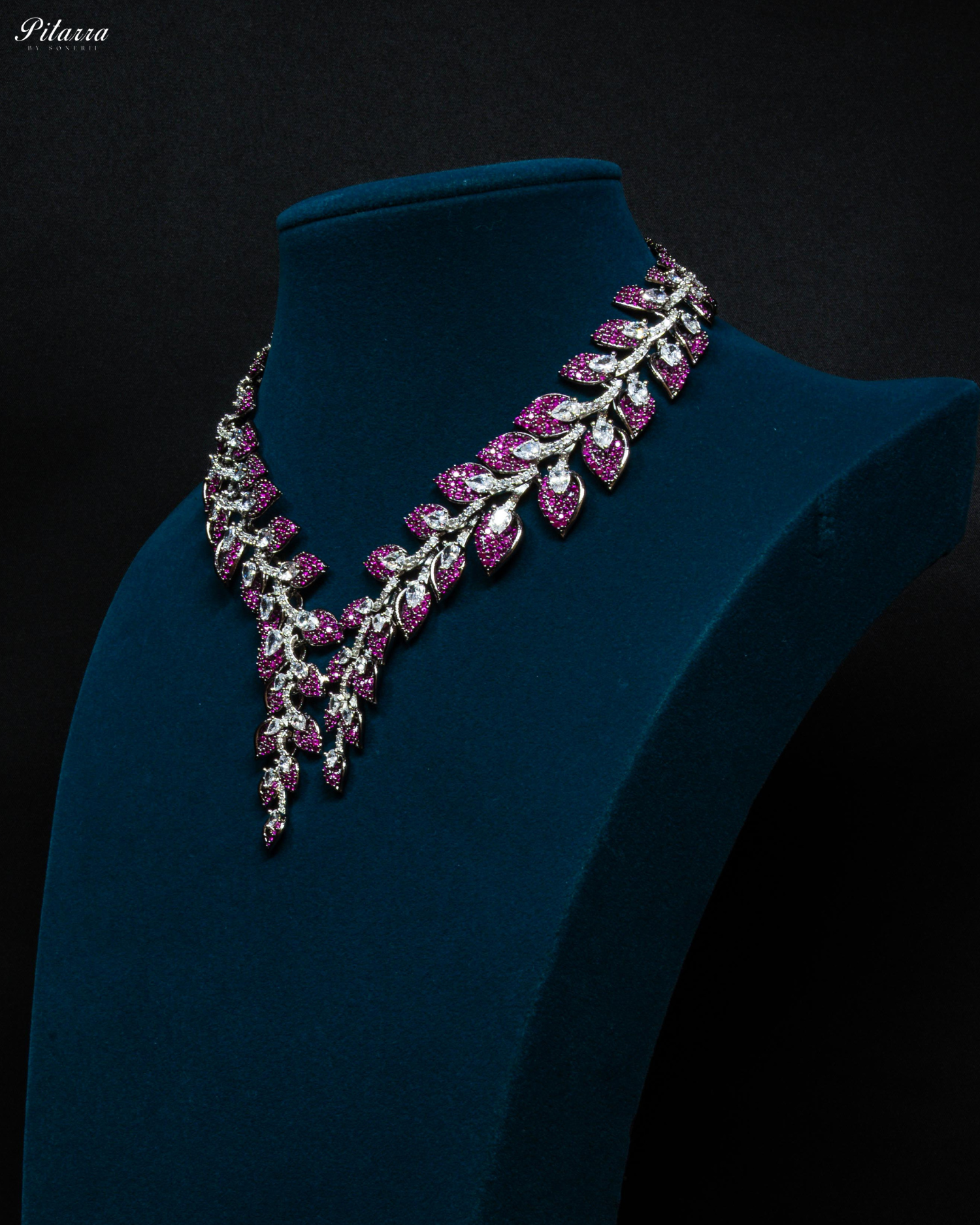 Pink Stone Cubic Zirconia Necklace Set
