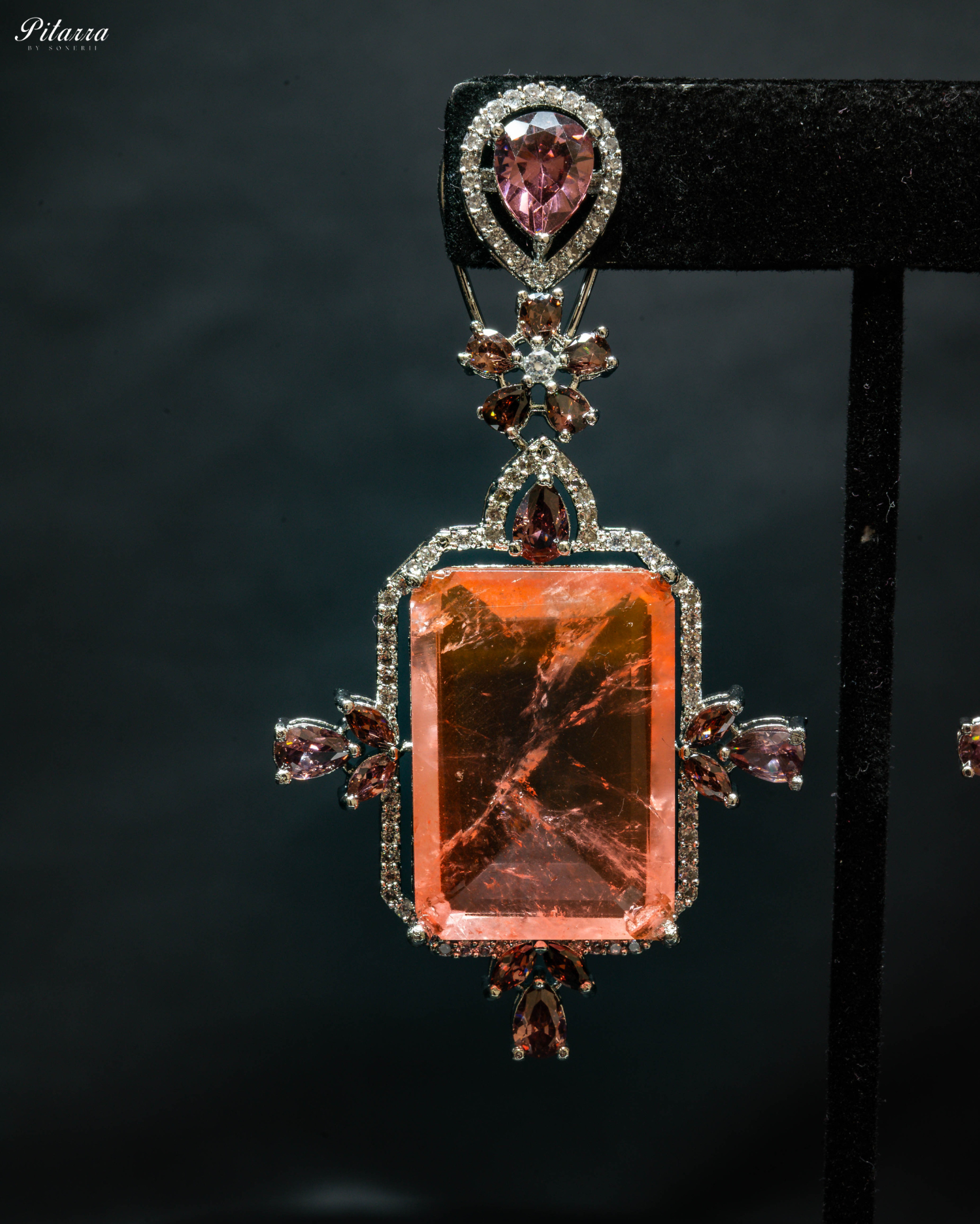 Peach Doublet Dangler Earrings