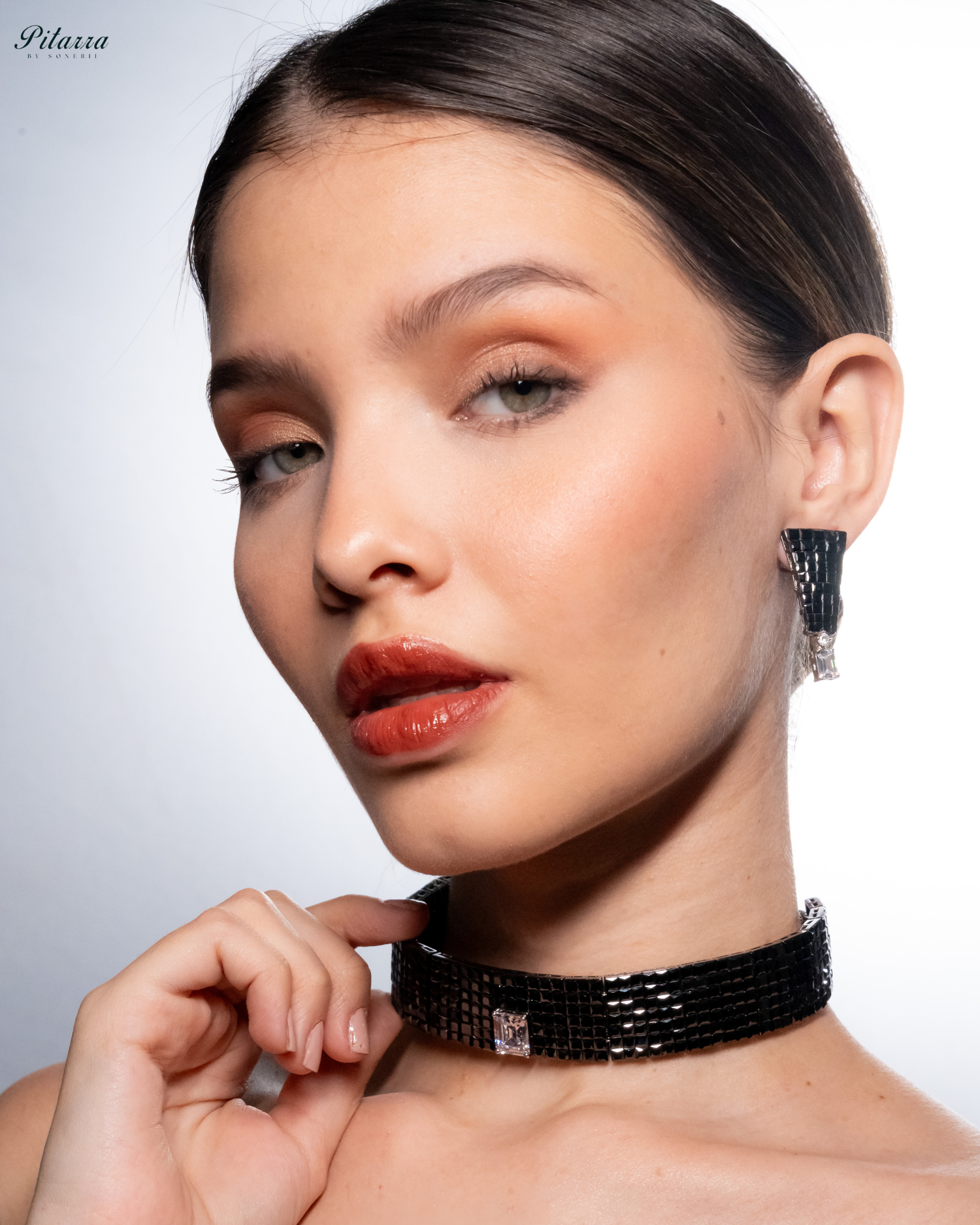 Black CZ Choker Set