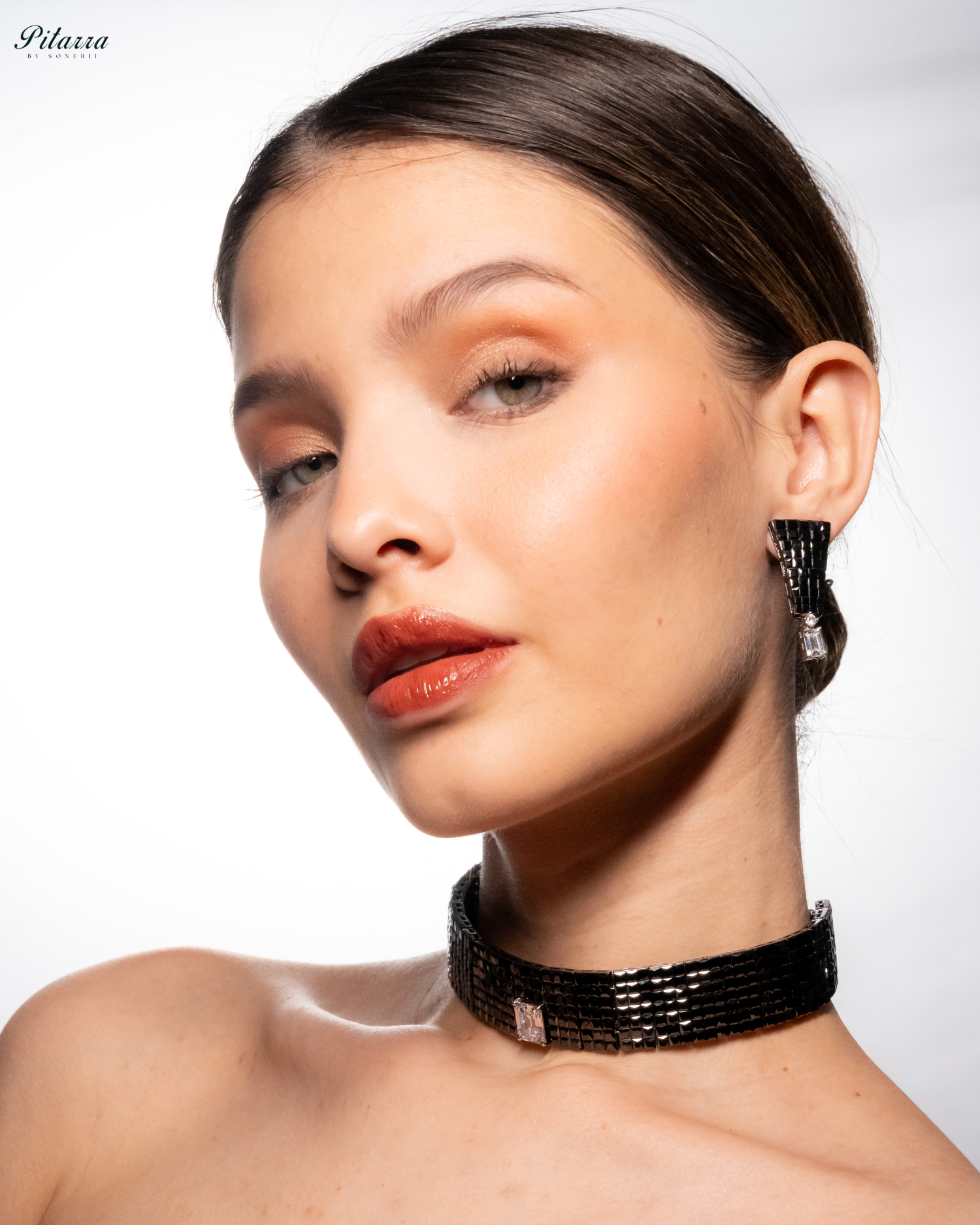 Black CZ Choker Set